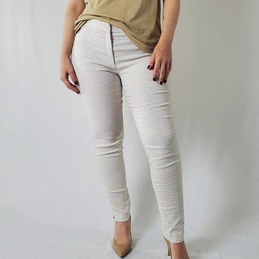 Calvin Klein Gingham Plaid Print Straight Leg Pants - 6