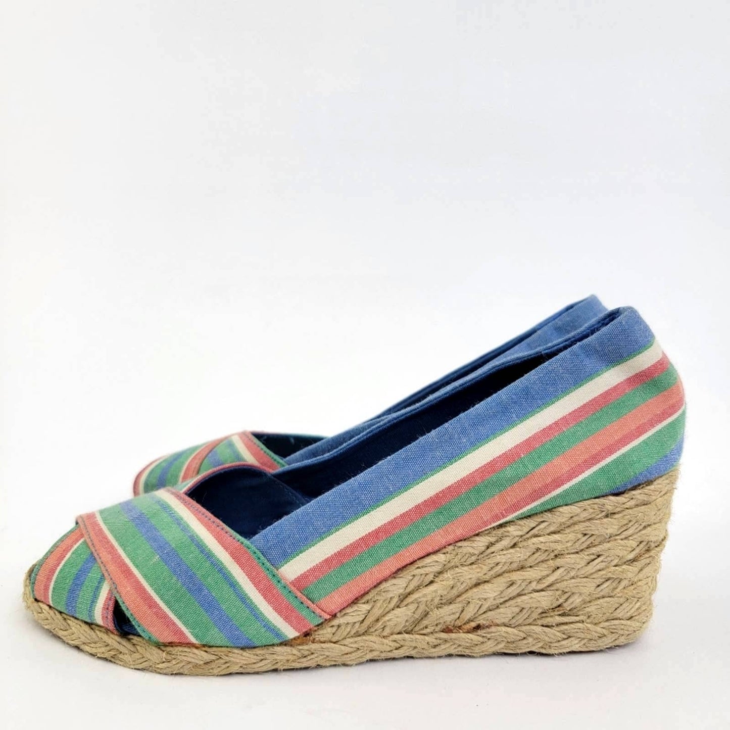 LAUREN Ralph Lauren Cecilia Rainbow Espadrille Wedge Sandal Pump Shoes - 6.5