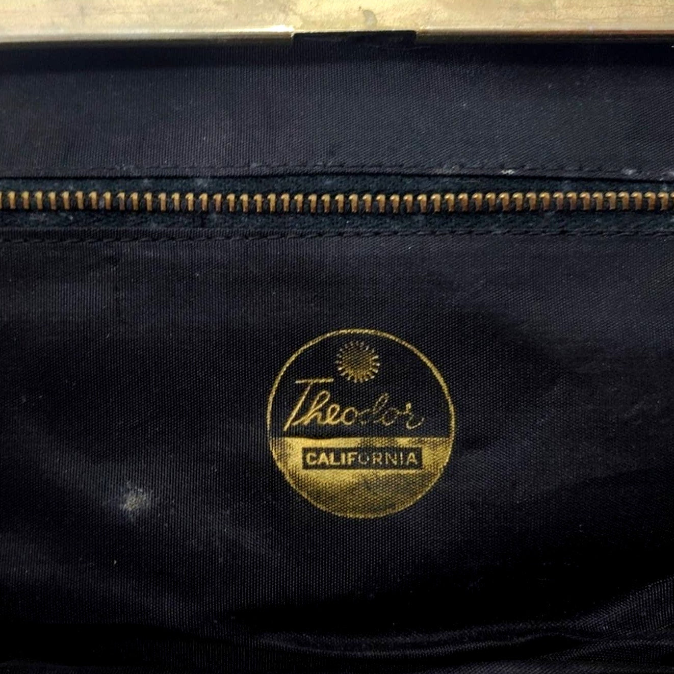 Vintage 1950's Black Handbag Purse Tote Clutch