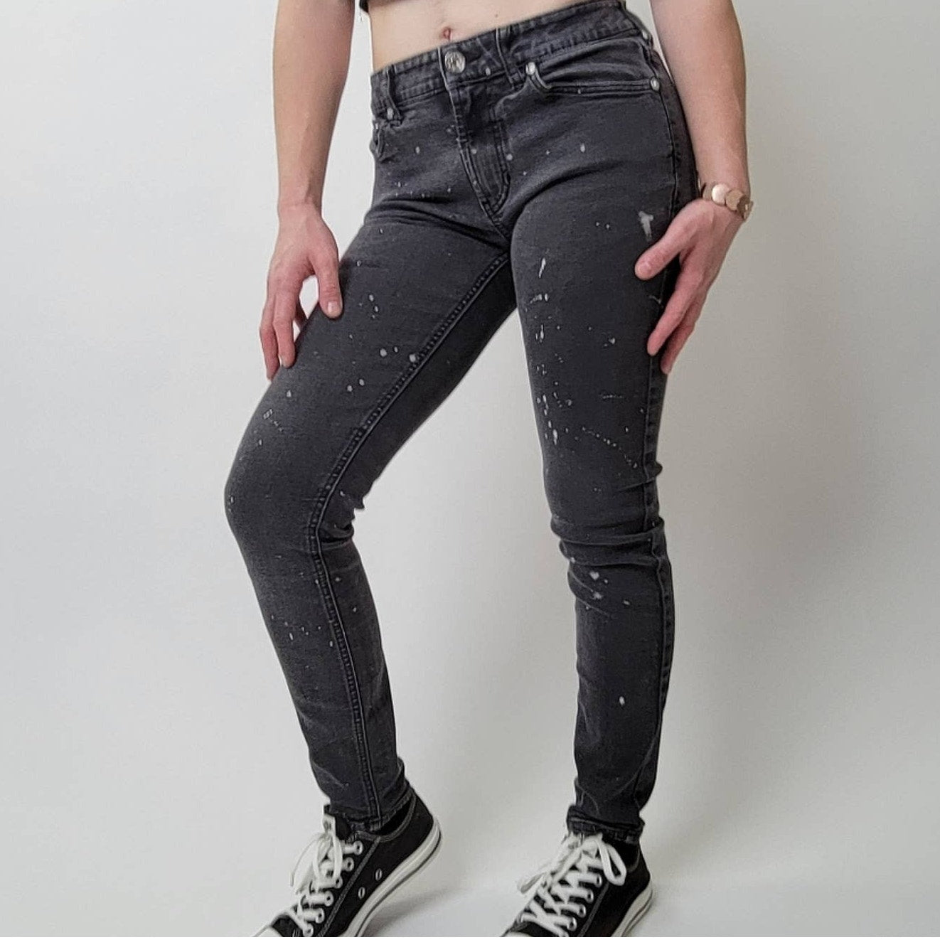 Pacsun High Rise Skinniest Black Distressed Jeans redo