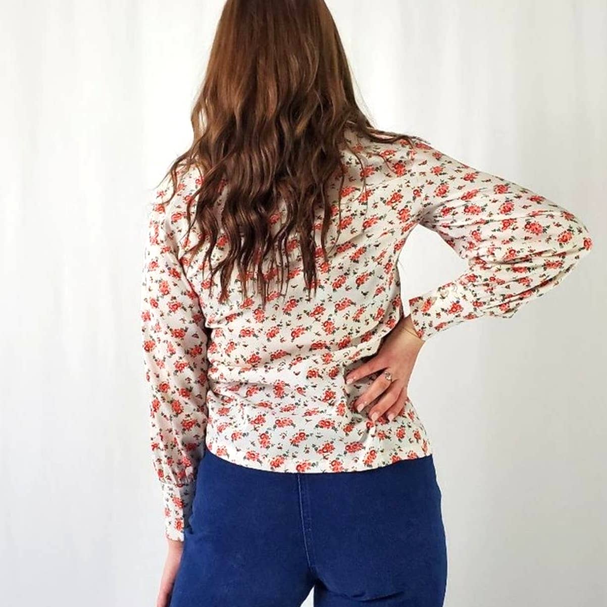 Rare Vintage 70s Sears JR Bazaar Western Floral Button Up Shirt