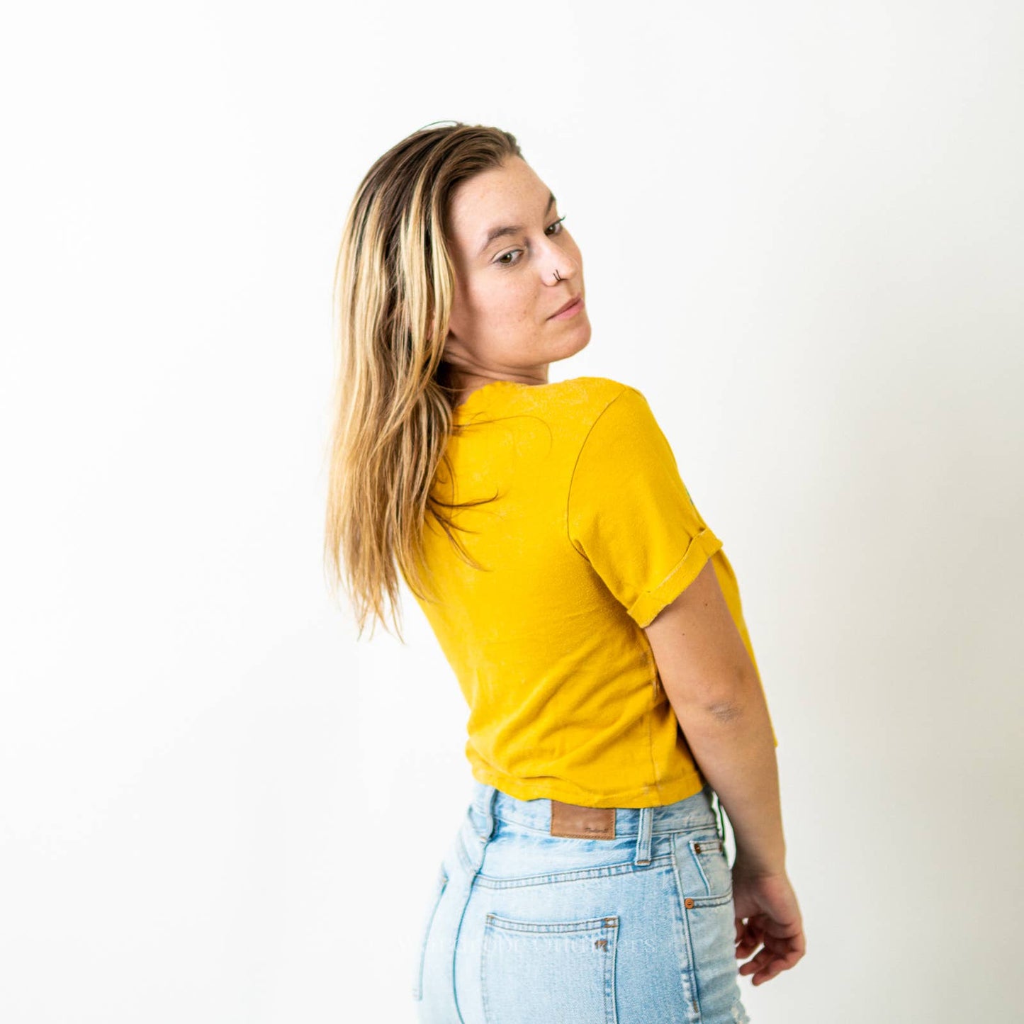 Vibe N' "Sunshine" Yellow Cropped Tee Shirt