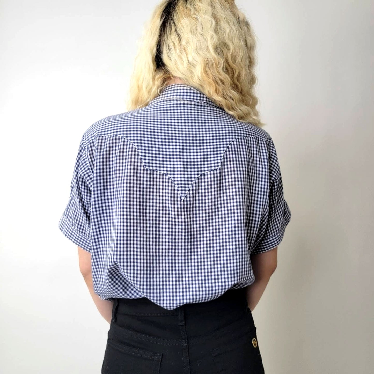 Vintage 70s Plaid Western Pearl Snap Shirt - S