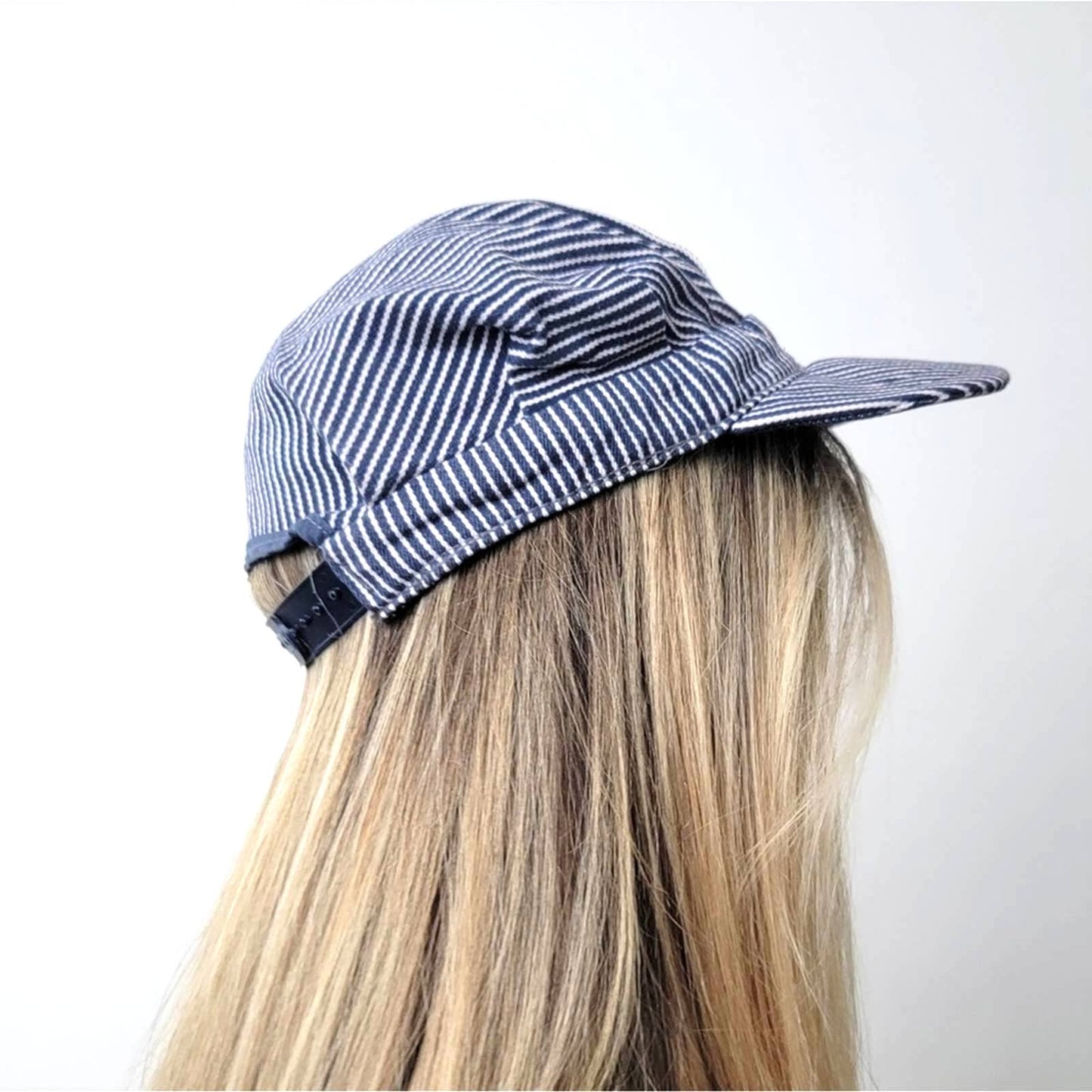 Vintage 90s Striped Engineers Single Panel Snapback Hat