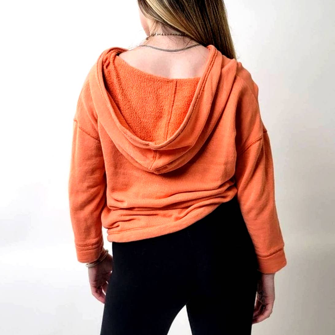 Aerie Burnt Orange Linen Hoodie - L