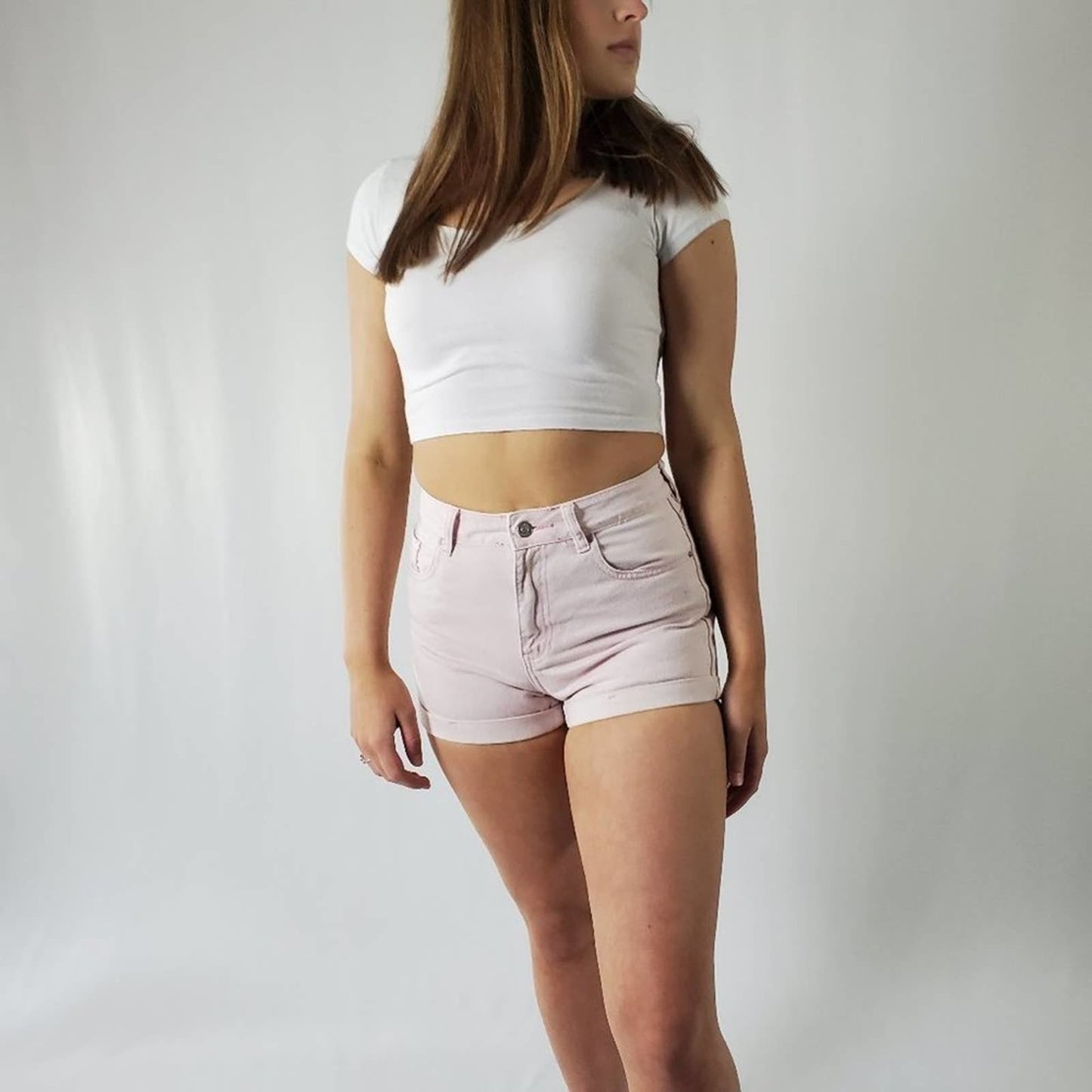 Pacsun Pale Pink High Rise Mom Shorts - 26