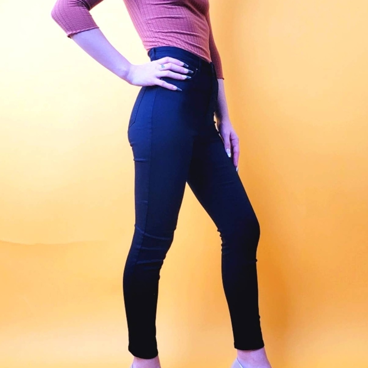 H&M Black High-Waisted Skinny Jeans - 6
