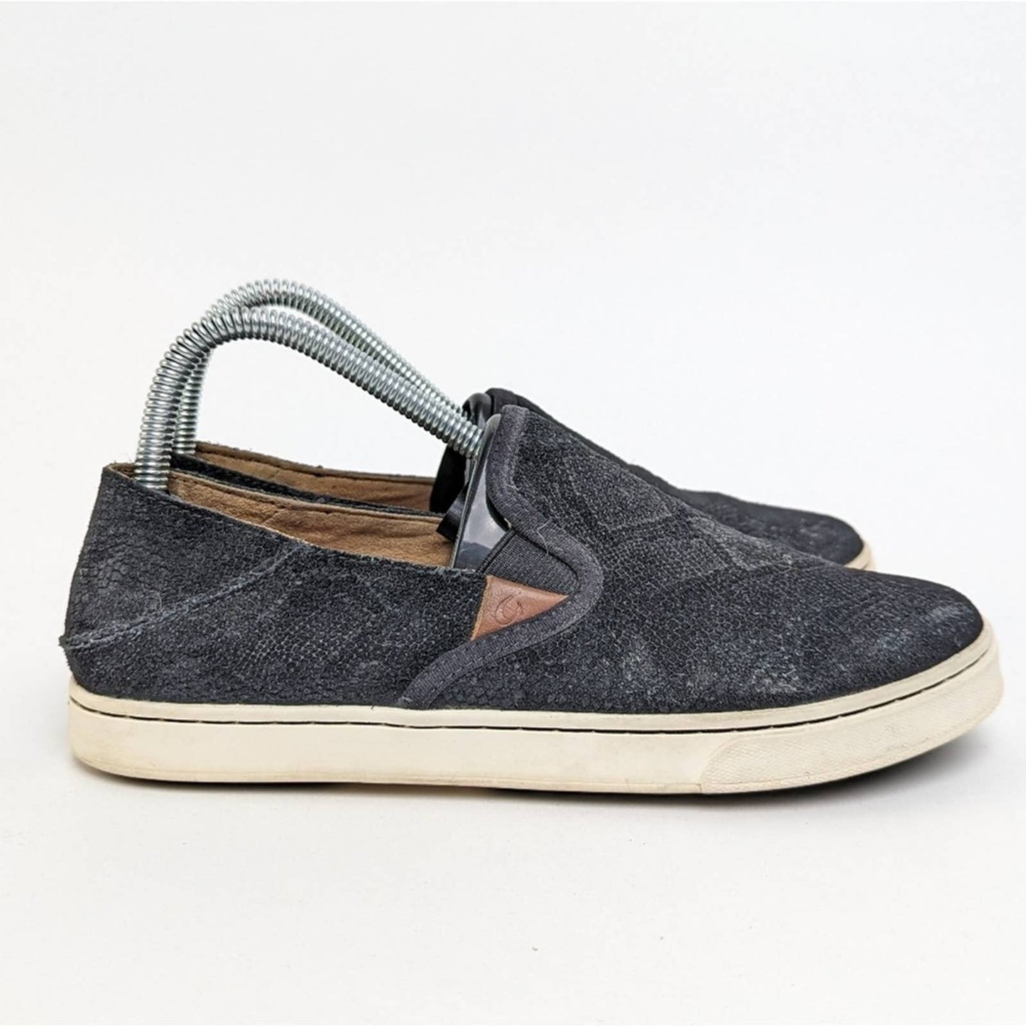 OluKai Pehuea Leather Slip On Loafer Flats - 7.5
