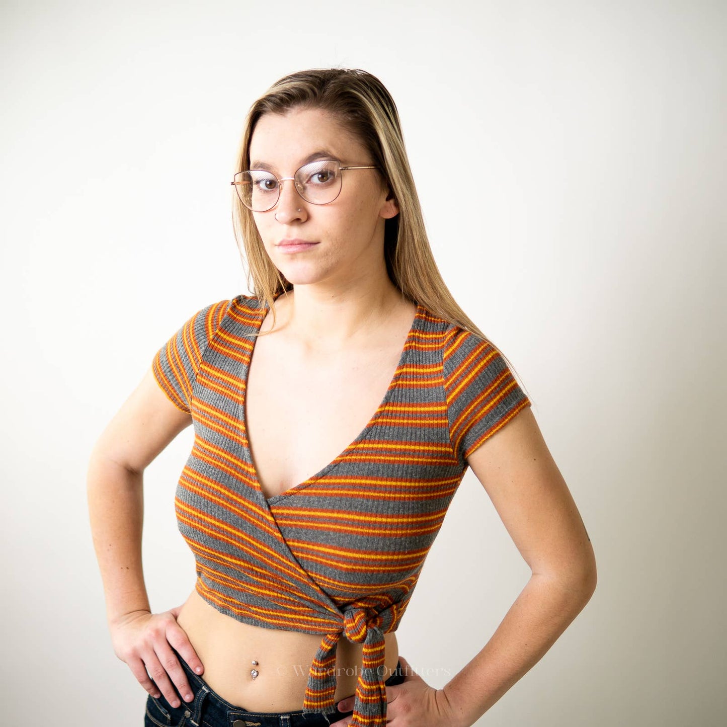 Project Social T x Urban Outfitters Tie Front Wrap Crop Top Tee