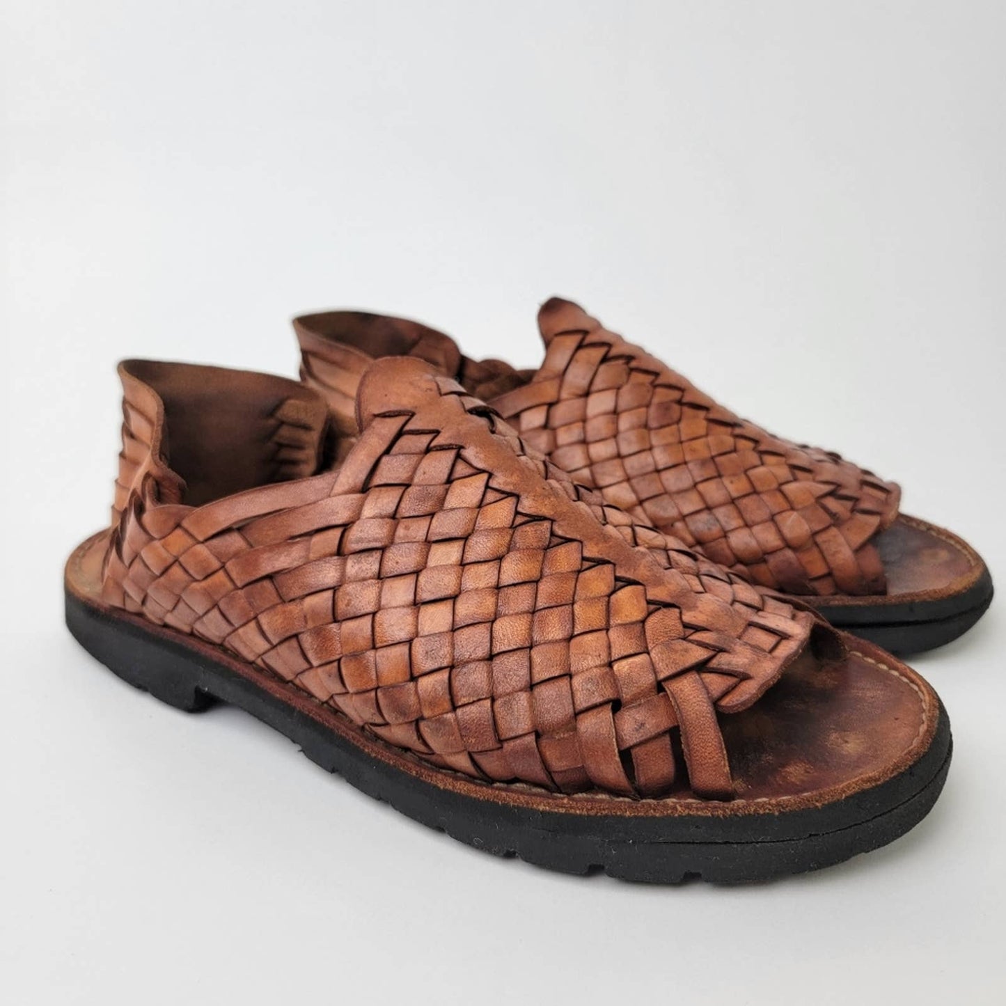 Brand X Ranchero Huarache Leather Fisherman Sandals - 12