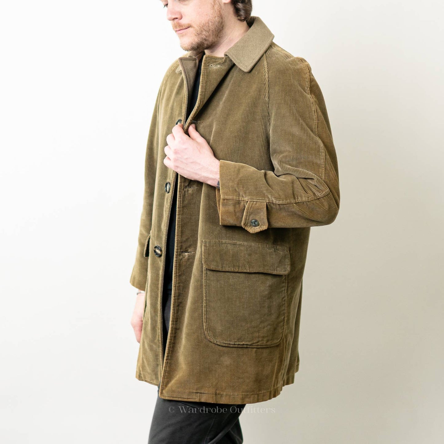 Vintage 1960's Cresco Corduroy Sherpa Lined Collared Coat