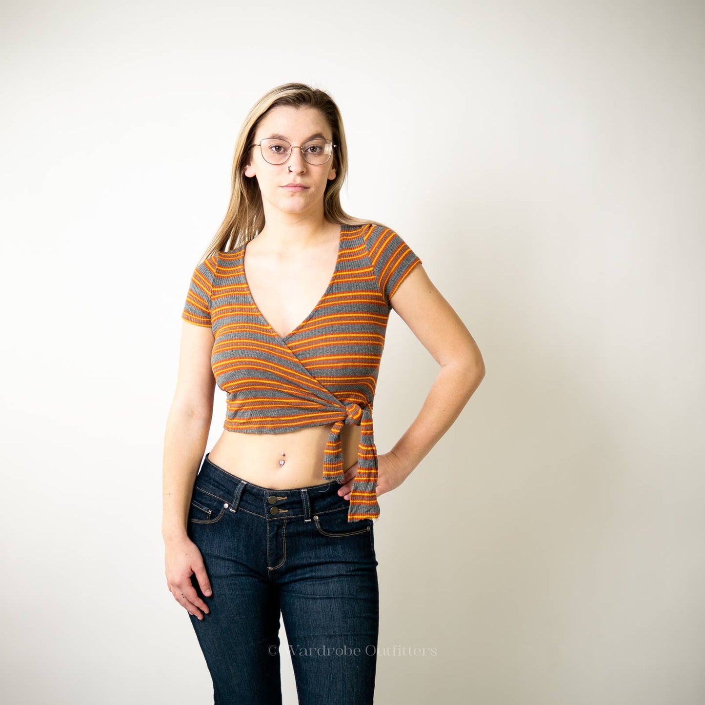 Project Social T x Urban Outfitters Tie Front Wrap Crop Top Tee