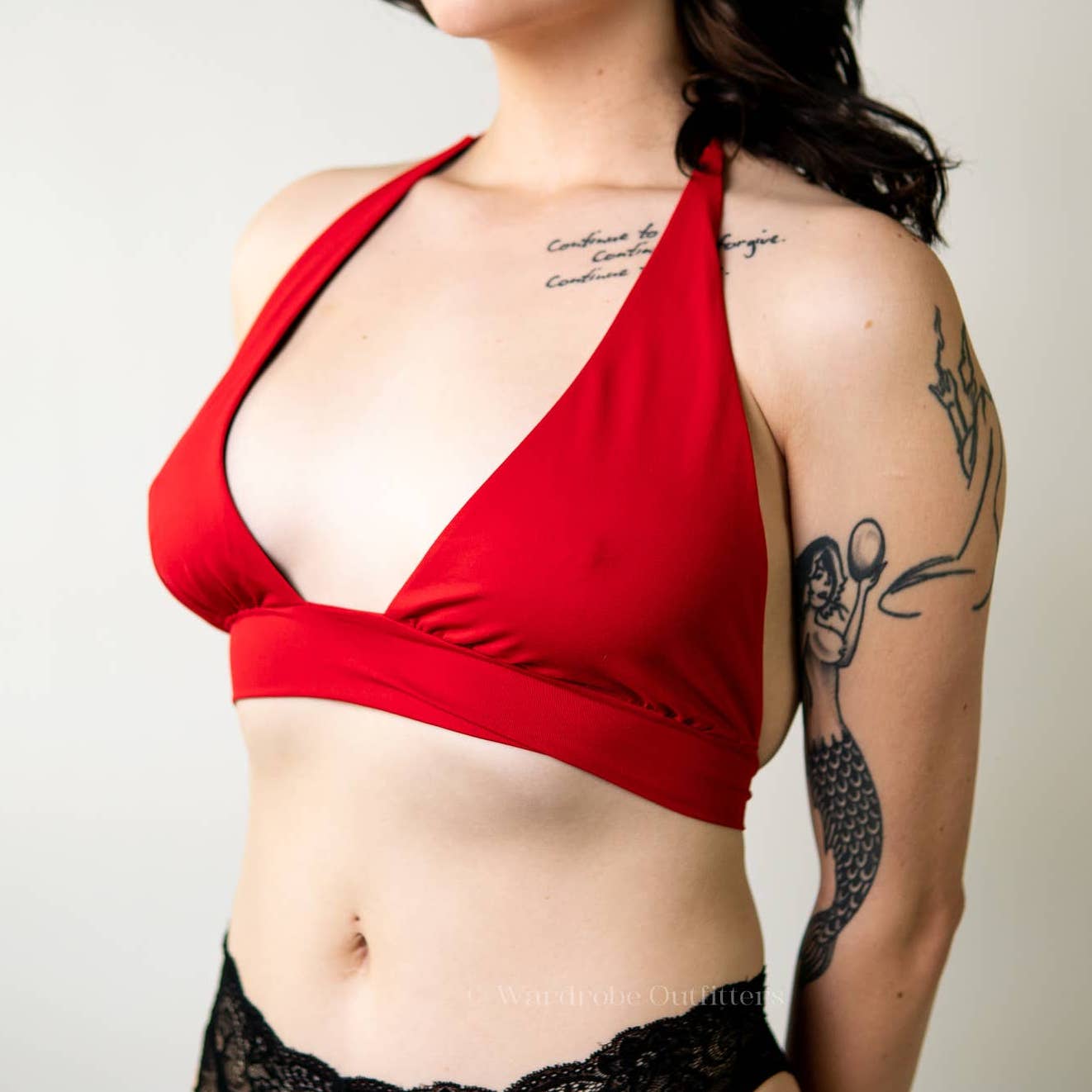Lipstick Red Triangle Cut Bikini Top - L