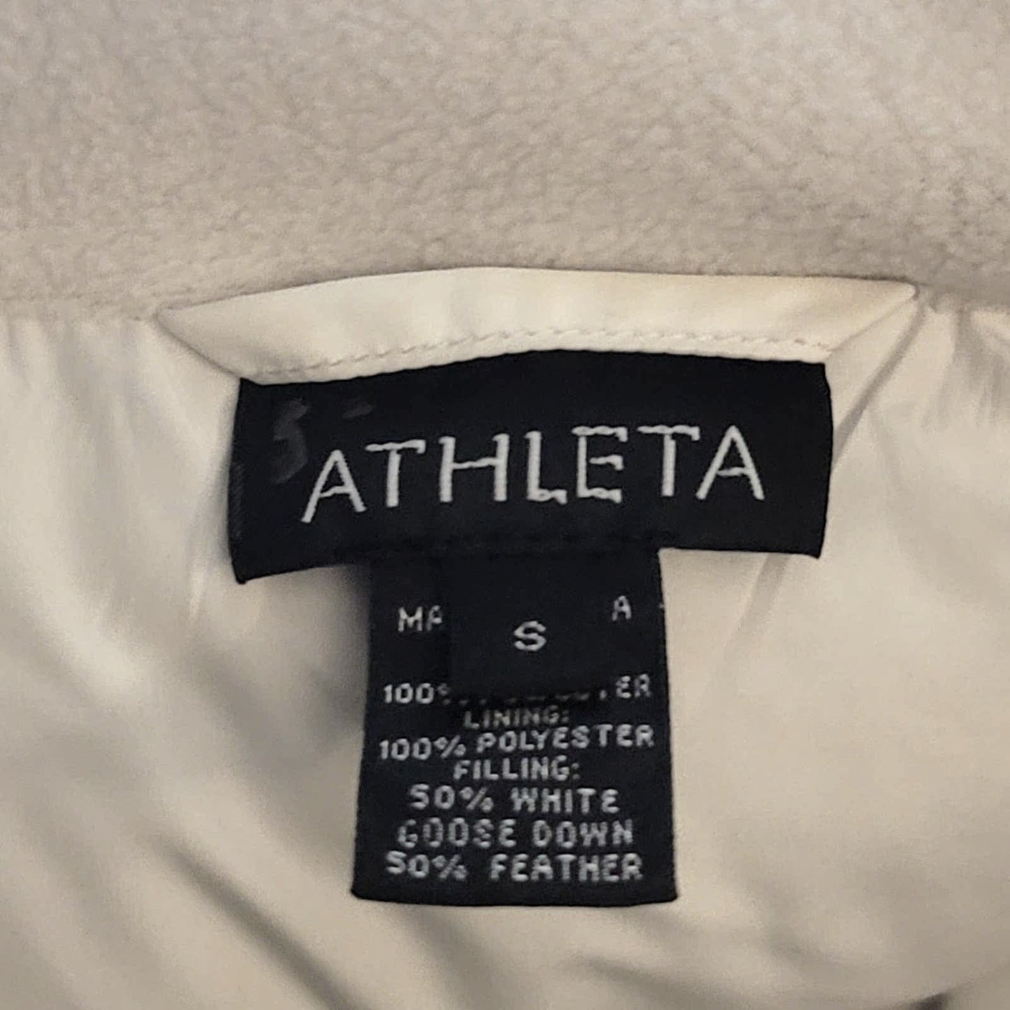 Fleece Quilted Goose Down Puffer Vest in Bone White by Athleta