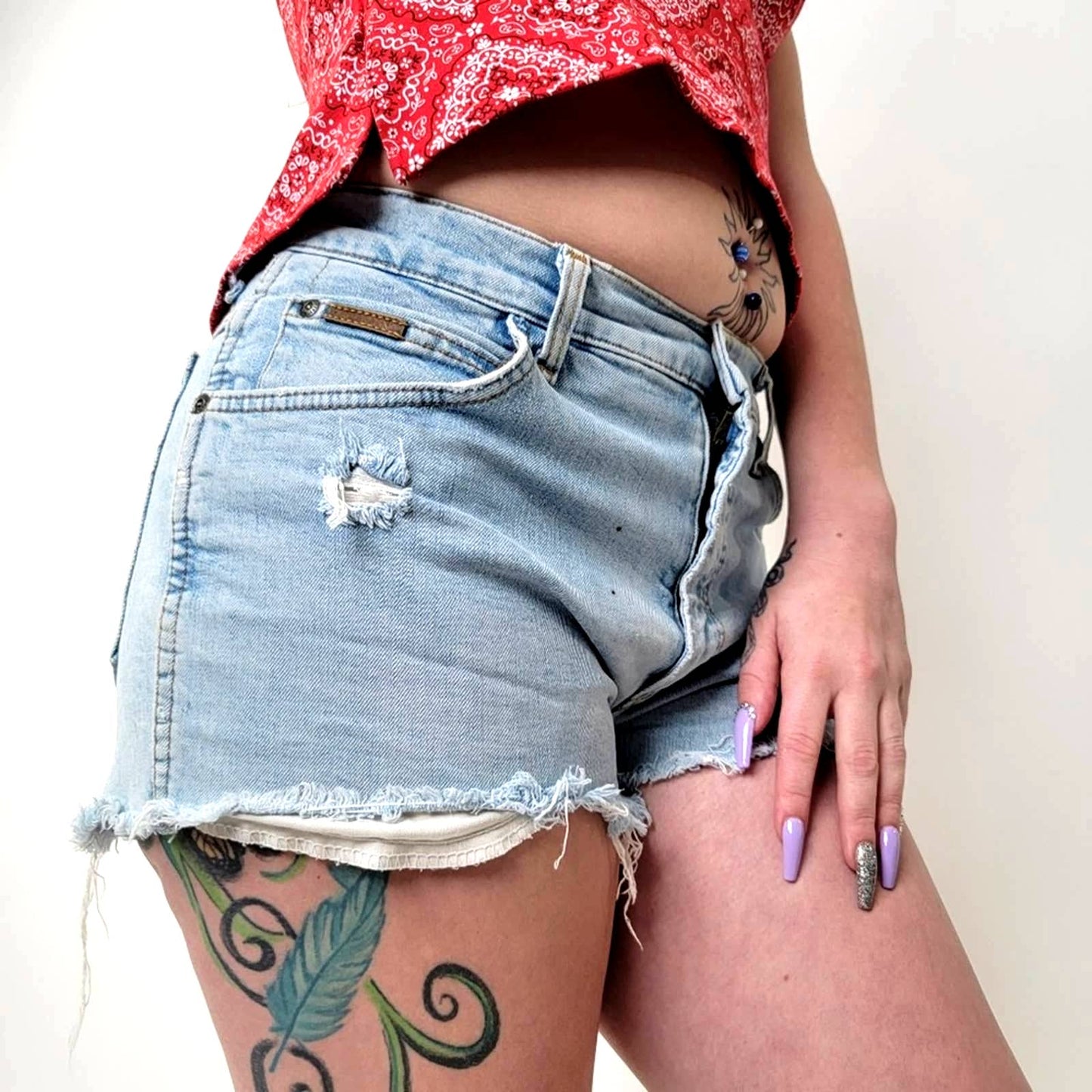 Vintage 70s Wrangler Cutoff High Waist Jean Shorts