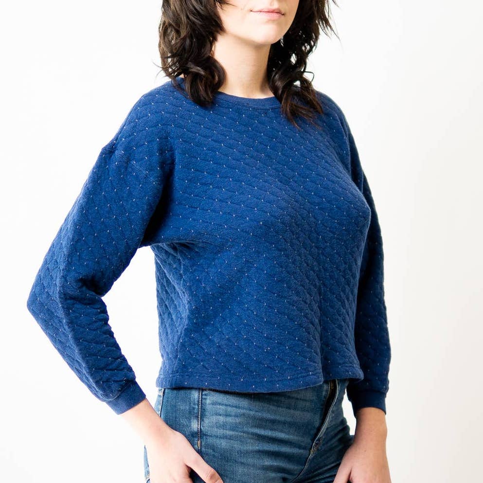 Vintage 90s Quilted Pullover Sweater Sweatshirt