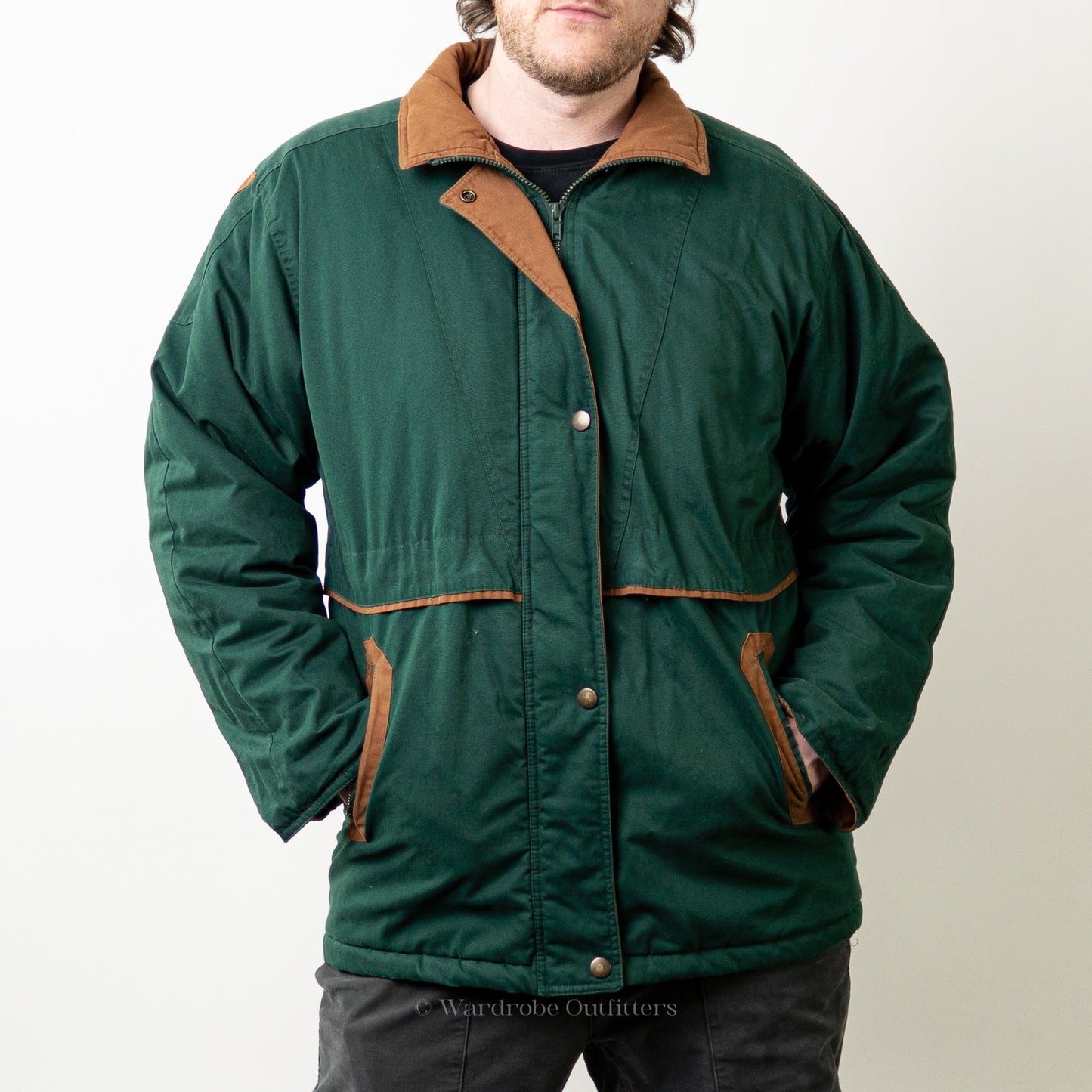 Vintage 90s Forest Green Quilted Parka Jacket by Learsi - M