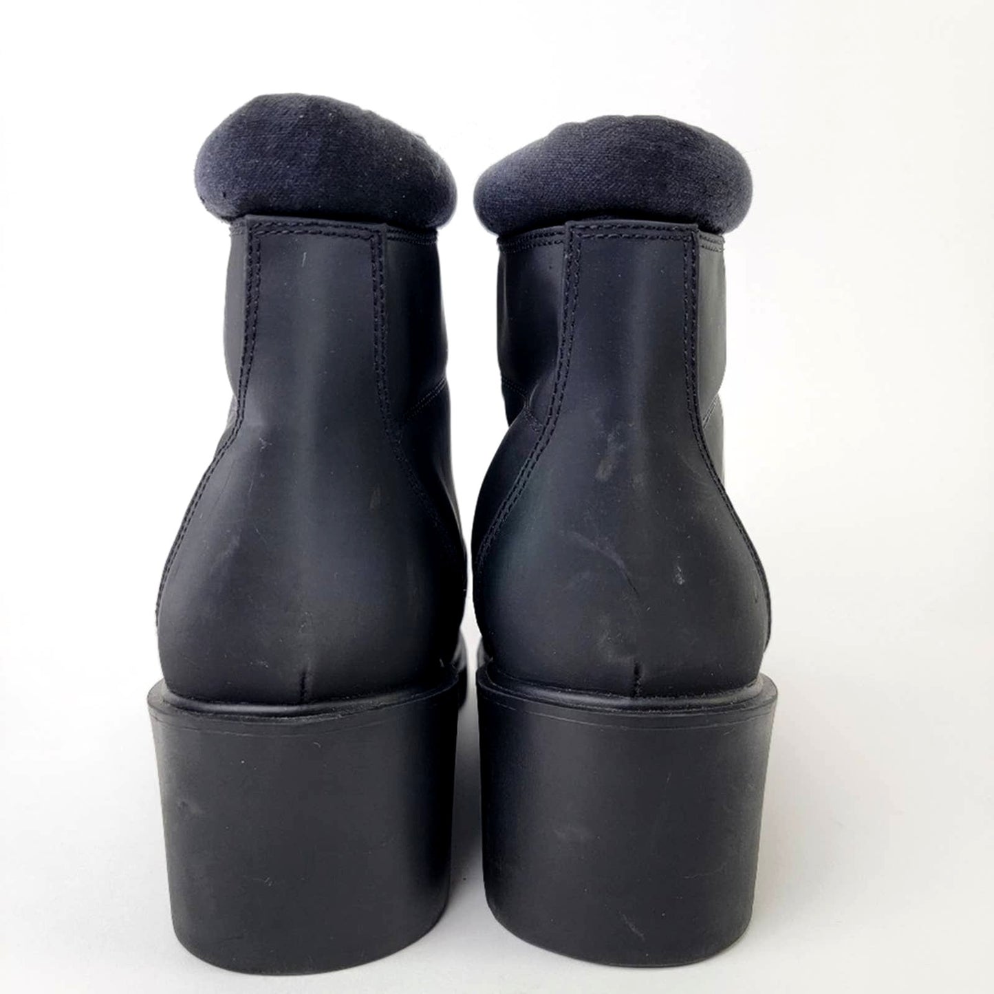 London Fog Chunky Black Zip Up Casey Mid Snow Boots - 11