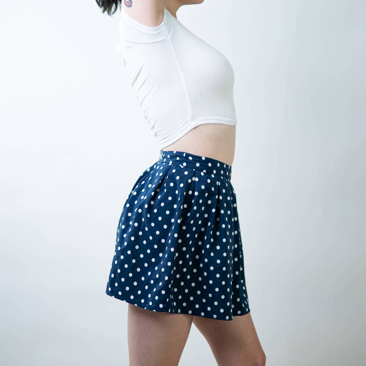 Aeropostale Polka Dot Circle Skater Mini Skirt - M