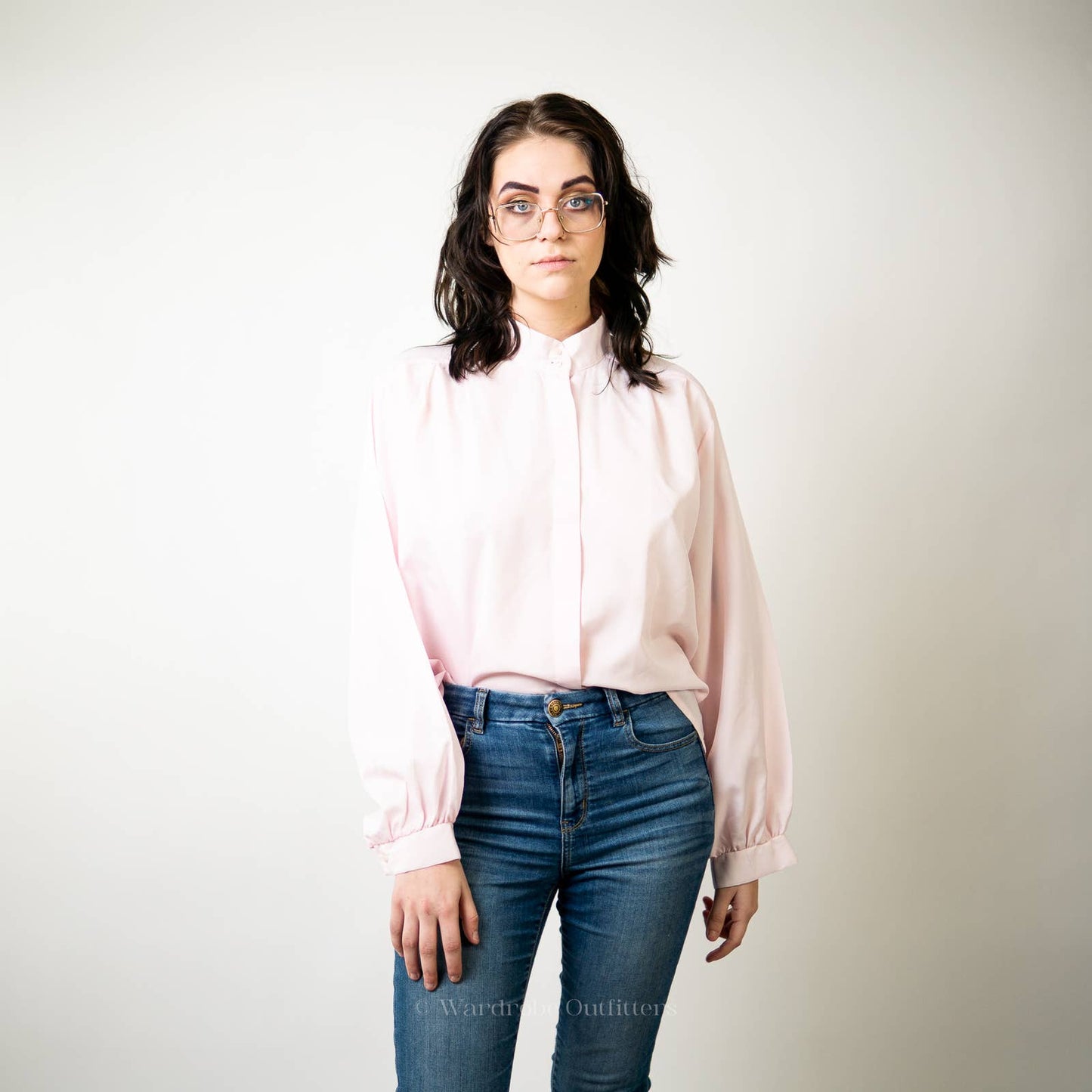 Vintage 80s Pastel Button Up Blouse