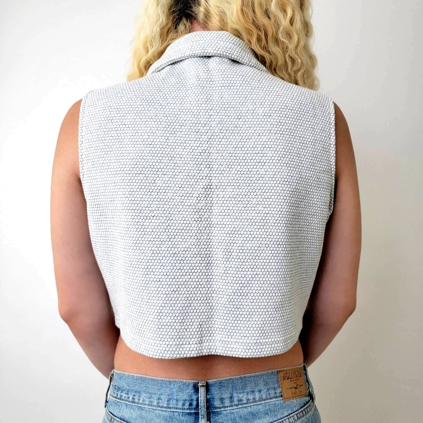 Vintage 90's UZZI Cropped Full Zip Swimmers Vest - L