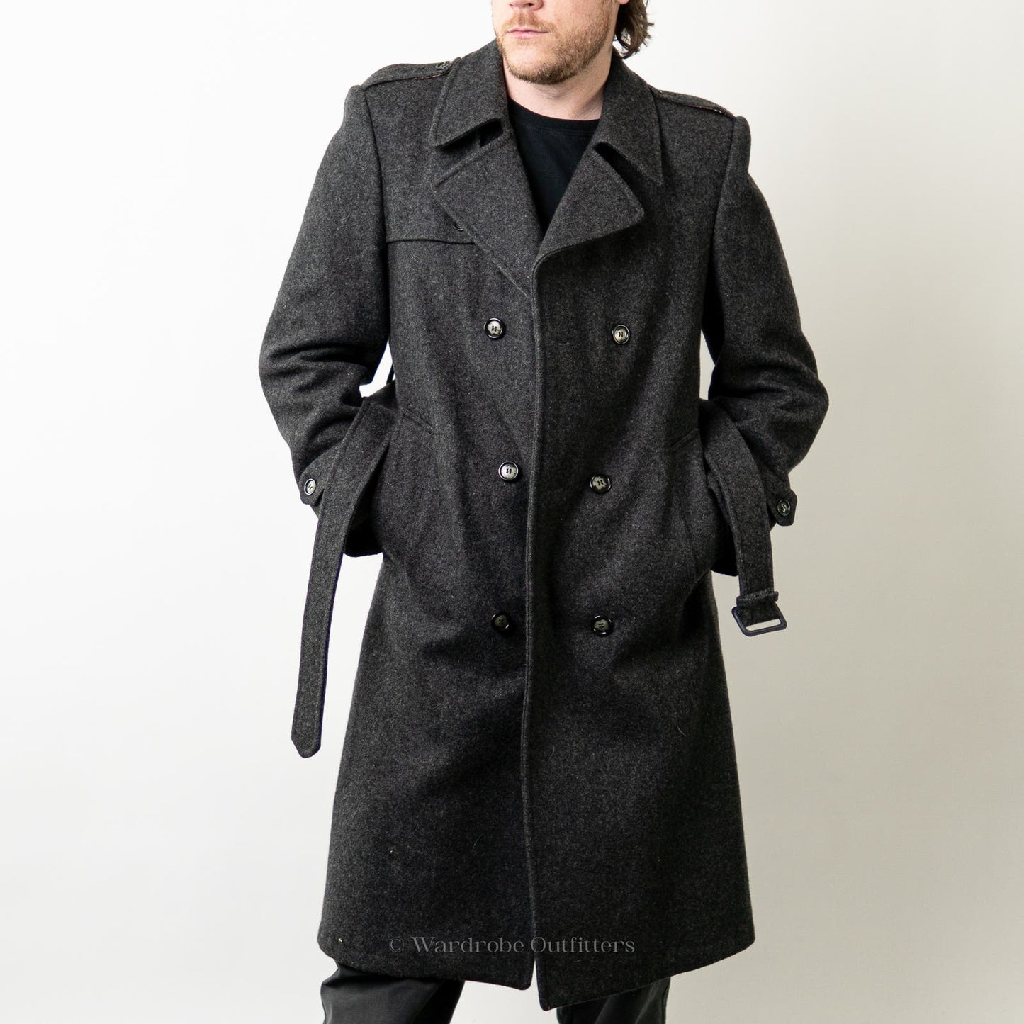 Vintage London Fog Imperial Grey Wool Trench Coat - 38R