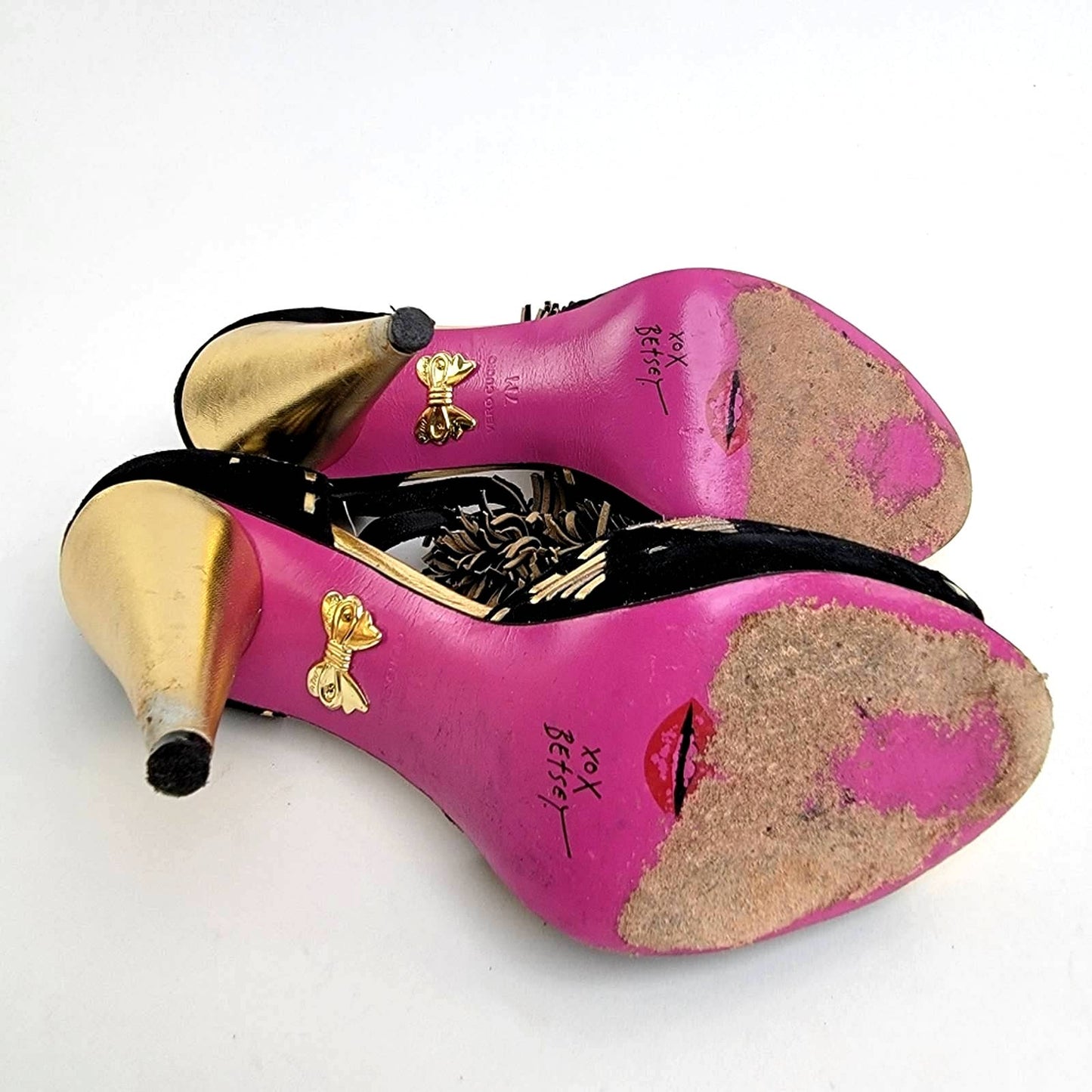 Betsey Johnson Slingback PomPom Tassel Sandal Heels - 7