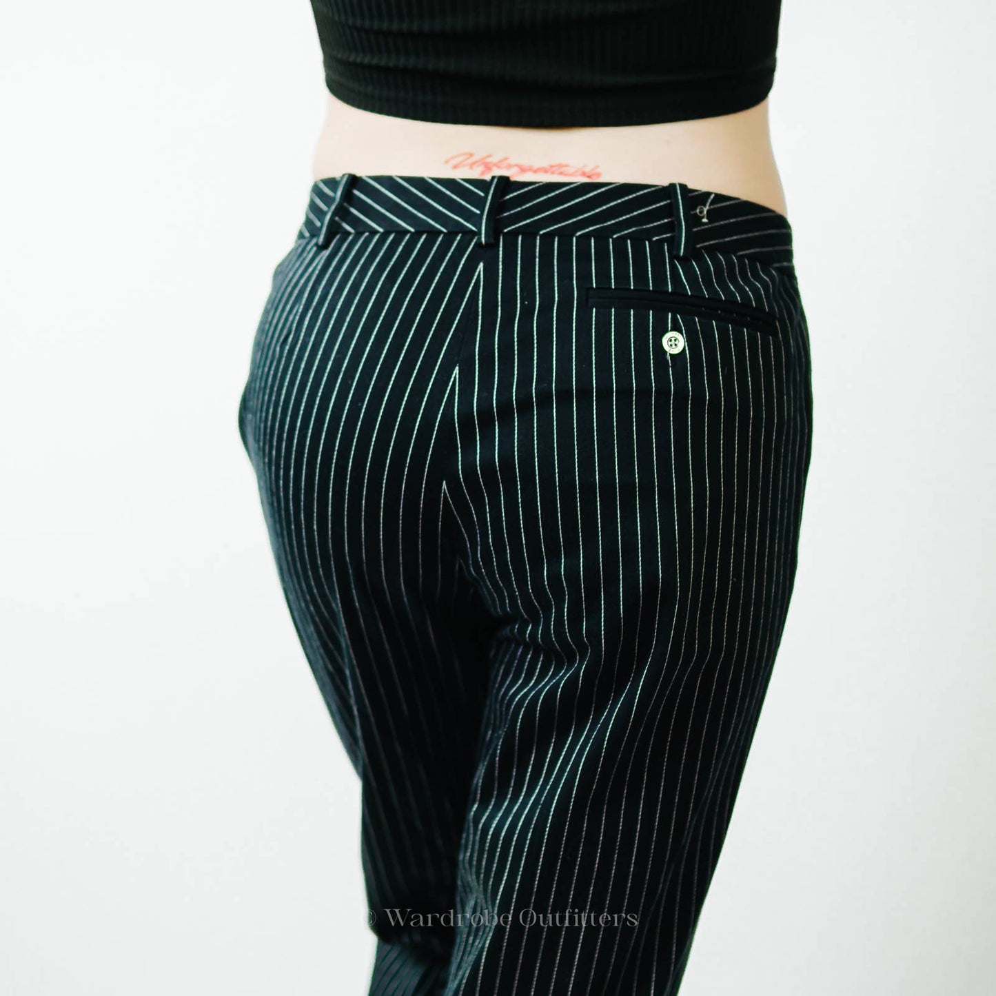 Michael Kors Pinstripe Wide Leg Flared Slacks Trousers Pants - 8