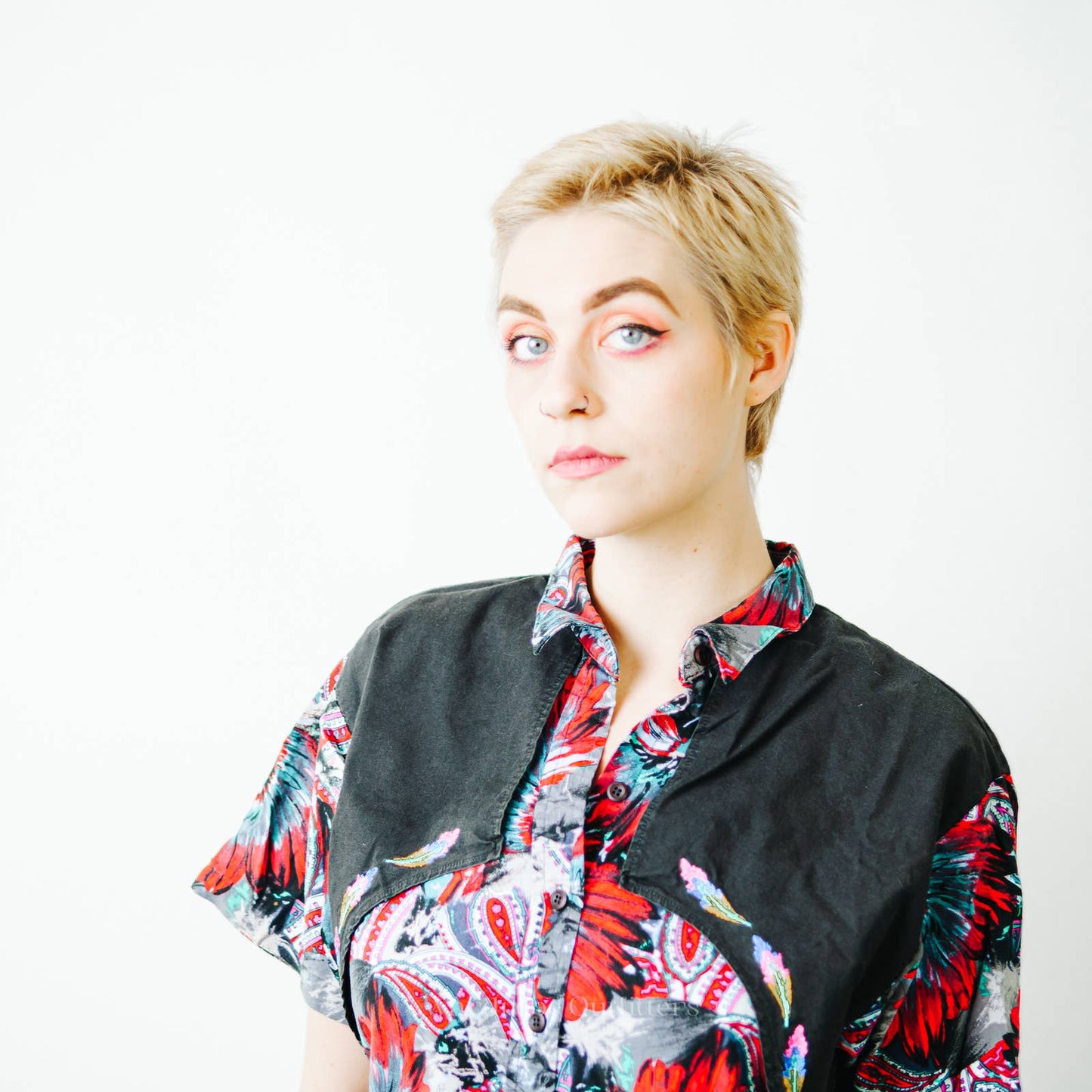 Vintage 90s Western Tribal Flyback Button Down Shirt - M