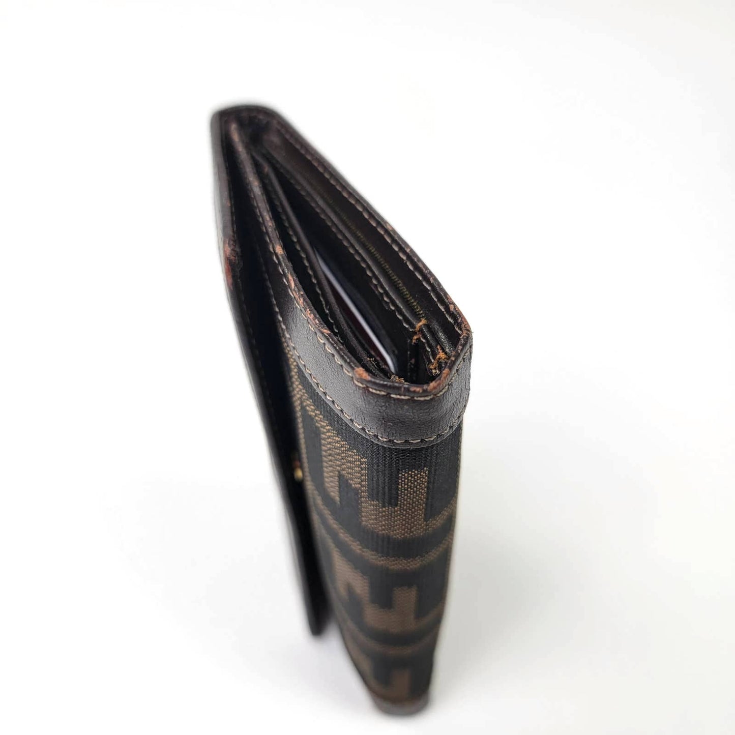 Vintage Y2k 2001 Fendi Zucca Tri-Fold Wallet