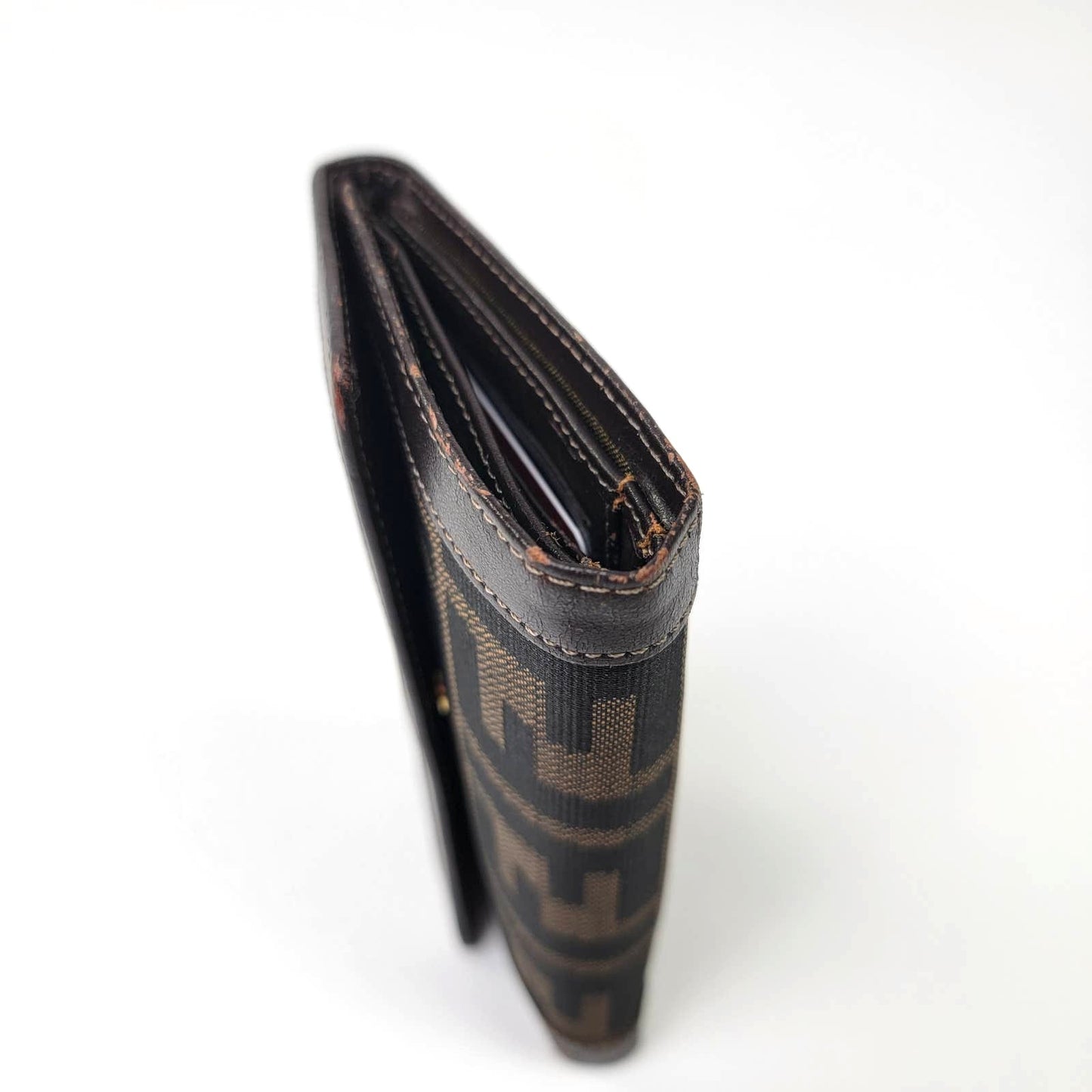 Vintage Y2k 2001 Fendi Zucca Tri-Fold Wallet