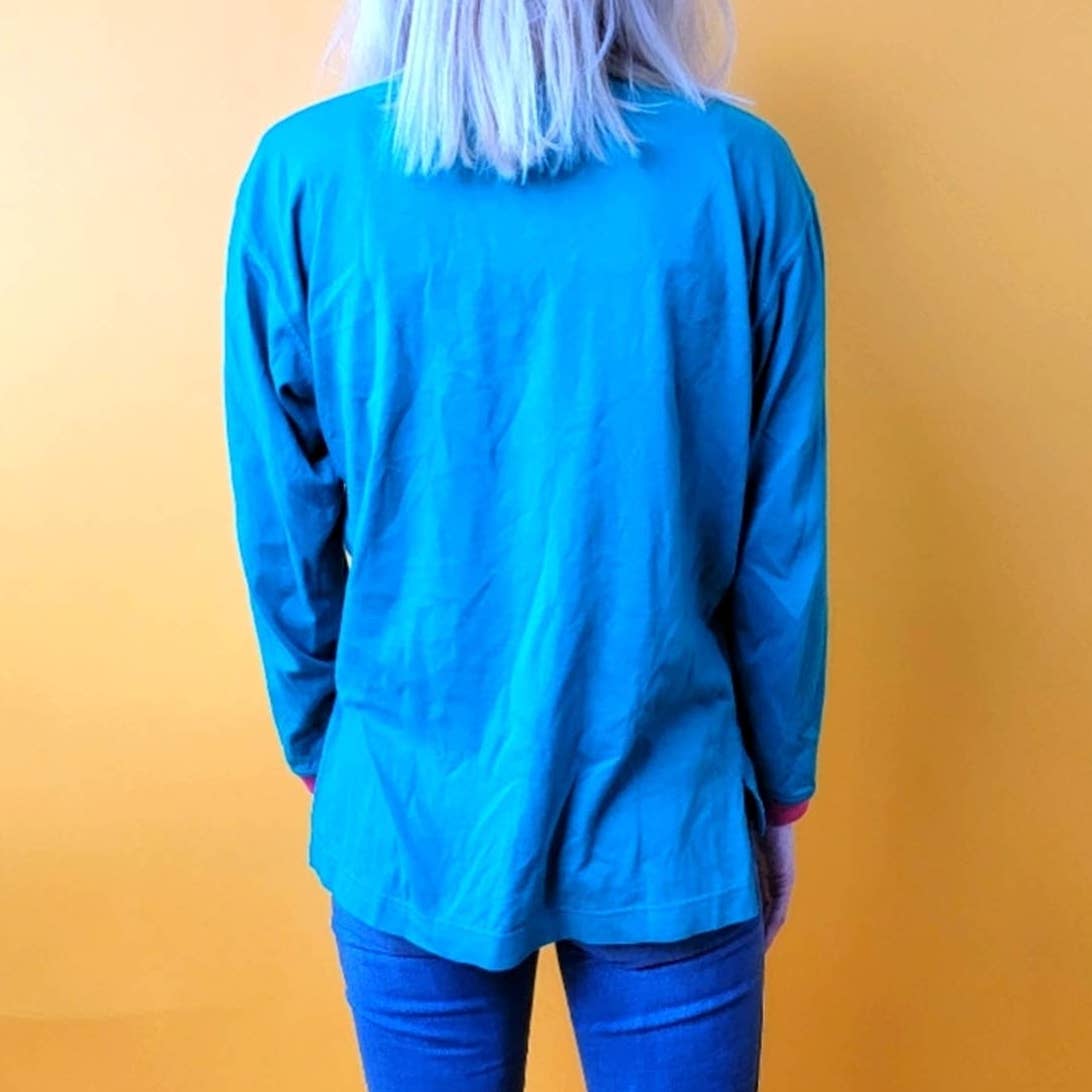 Vintage 90s IZOD Pastel Turtleneck Colorblock Long Sleeve - M