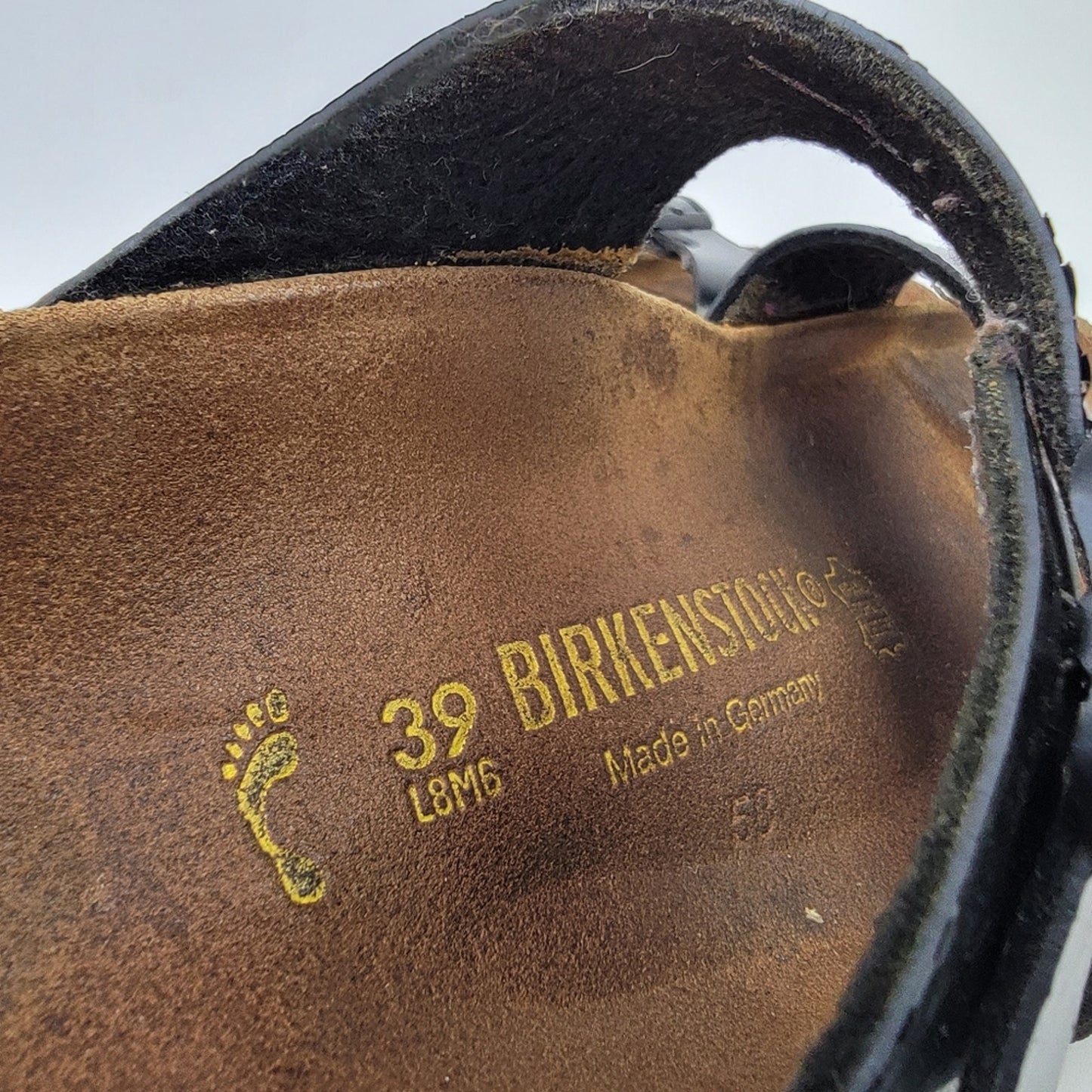 Birkenstock Papillio Arizona Black Patent Leather Sandals - 8