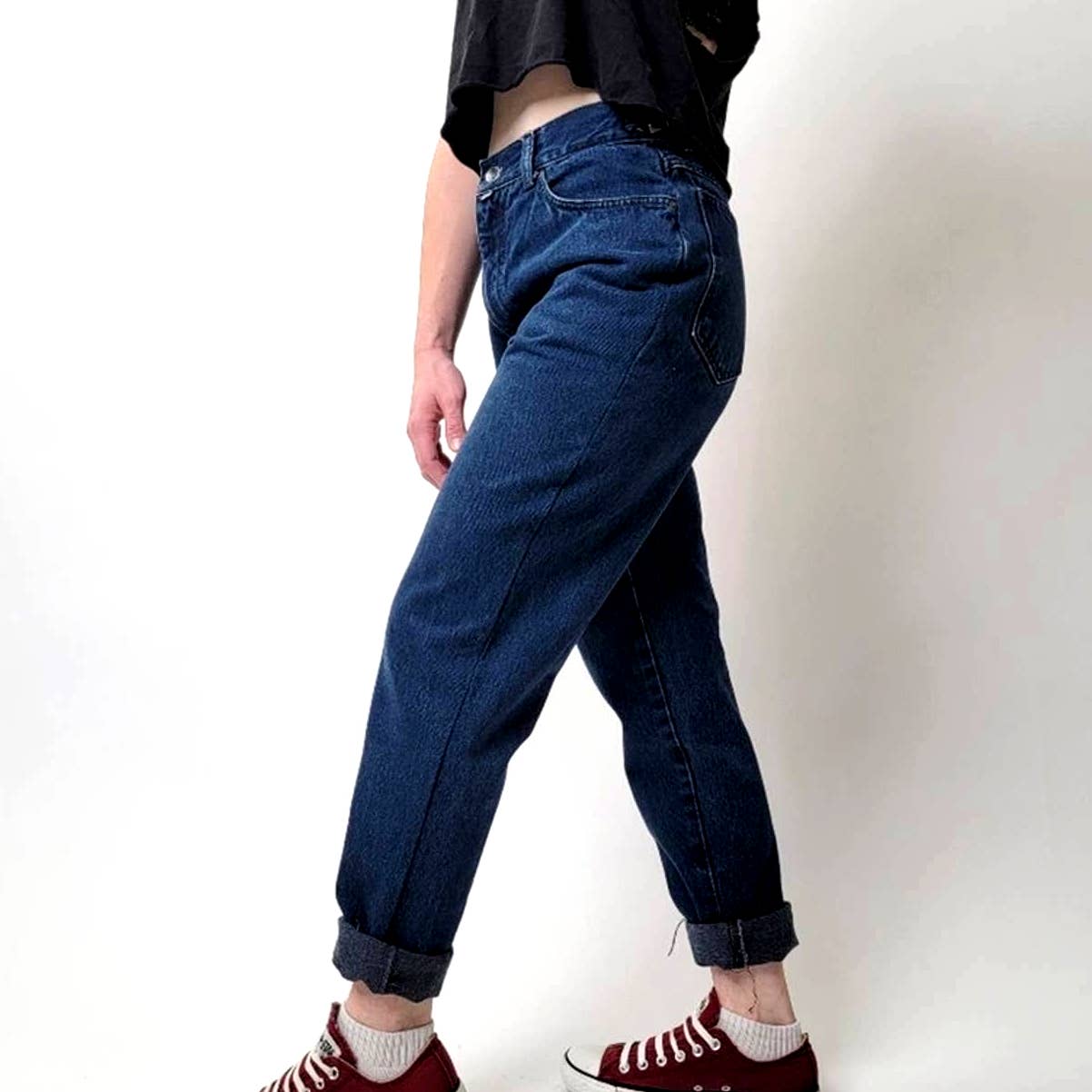 ⚡️ZOOMP⚡️ Vintage Y2k Aesthetics High Rise Raw Hem Denim Jeans - 6