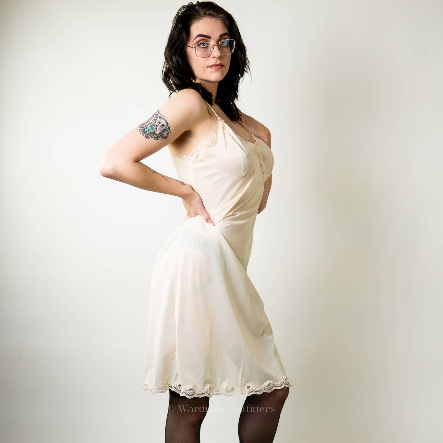 Vintage 60s White Lace Lingerie Slip