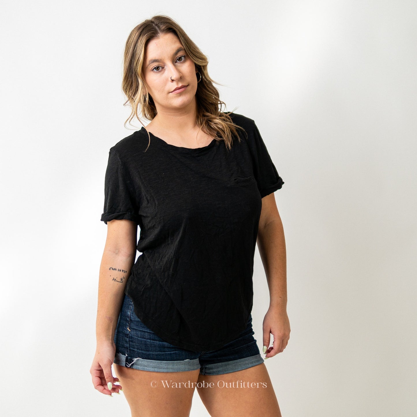 Basic Black Single Coin Pocket Tee