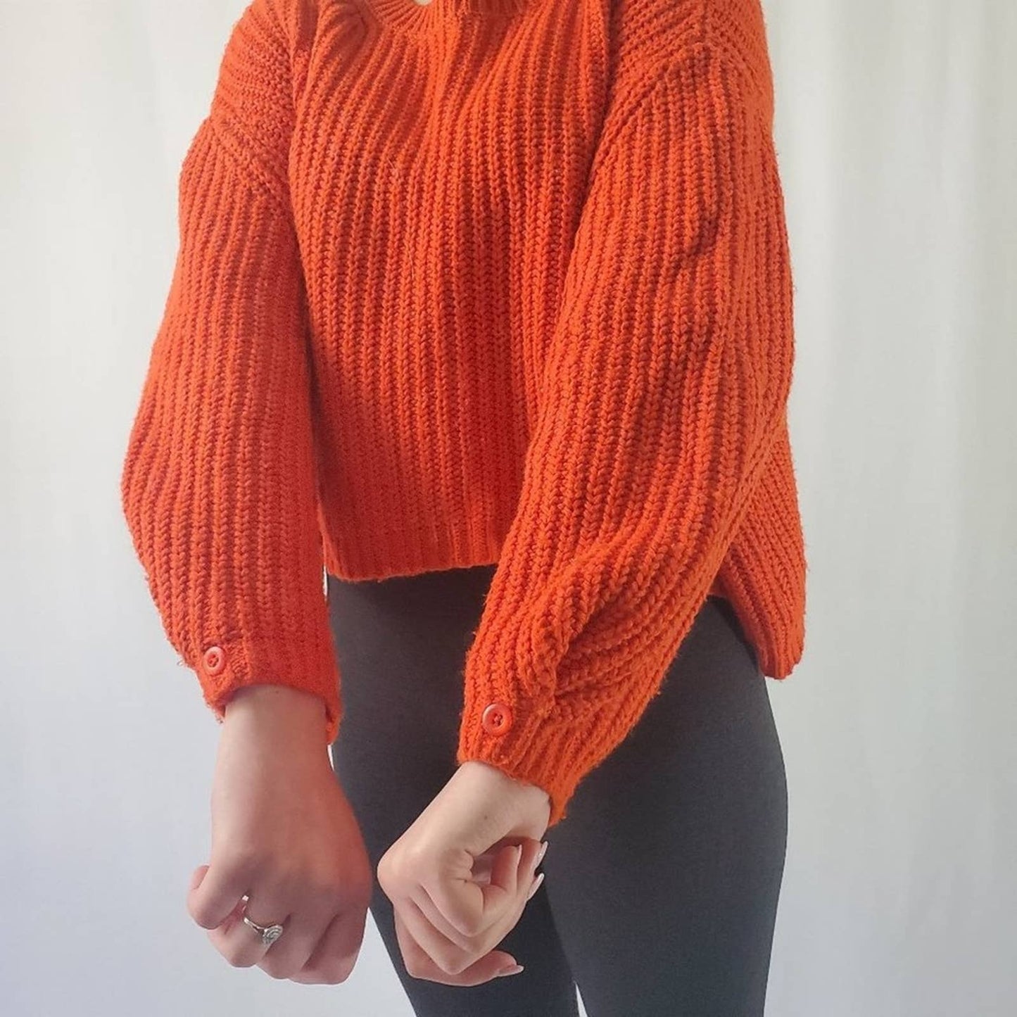 Anthro Moth Oversized Chunky Cropped Fishermans Sweater - S