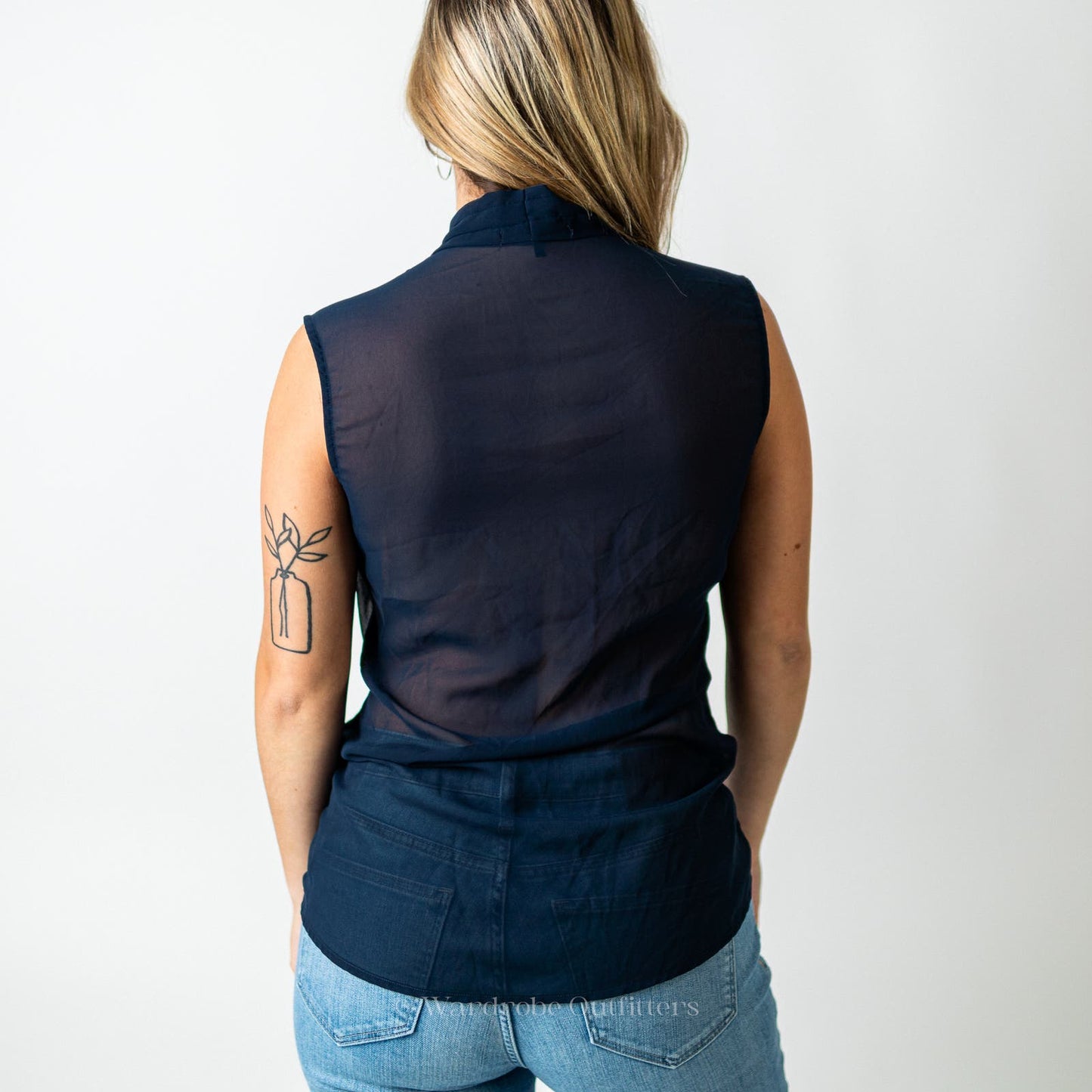 Ro & De Anthropologie Sheer Mesh Cami Blouse