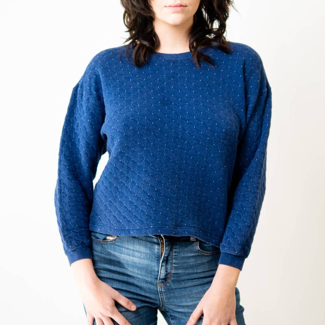 Vintage 90s Quilted Pullover Sweater Sweatshirt