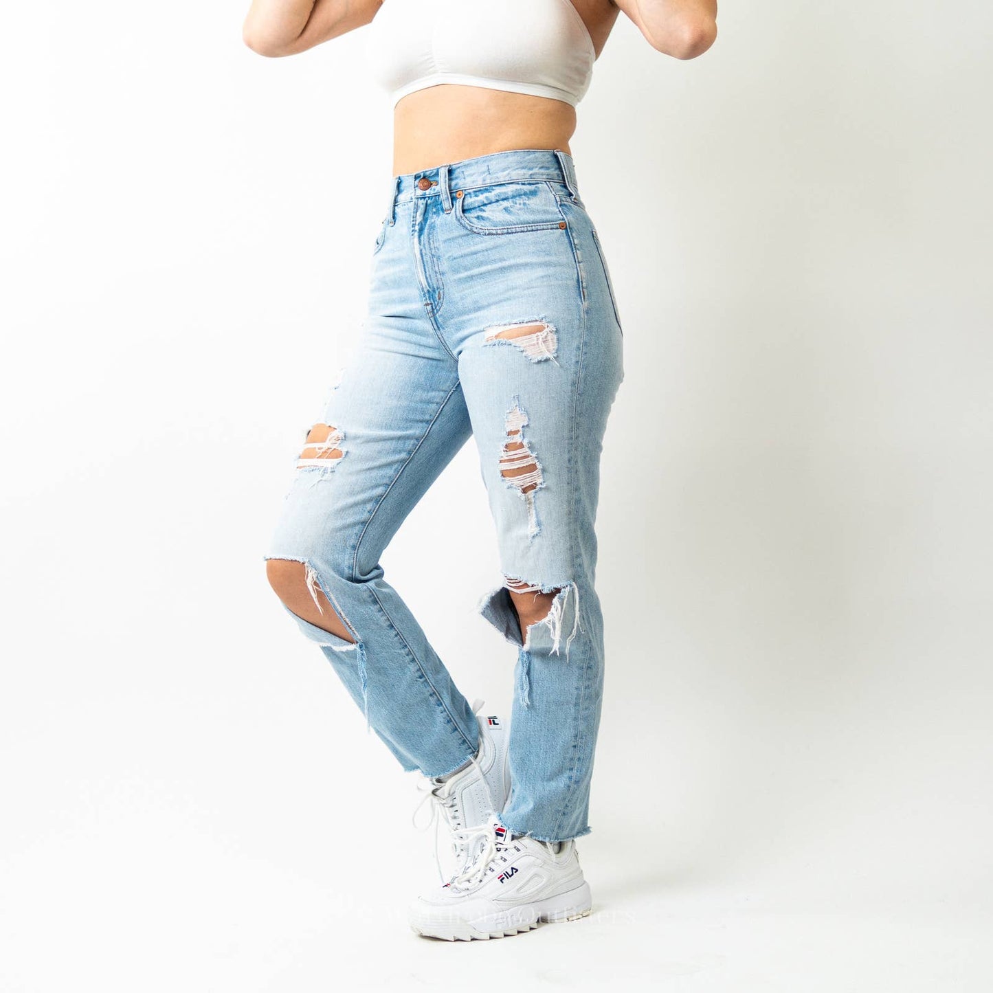 Madewell Perfect Vintage Jean in Coney Wash: Artfully Destroyed Edition