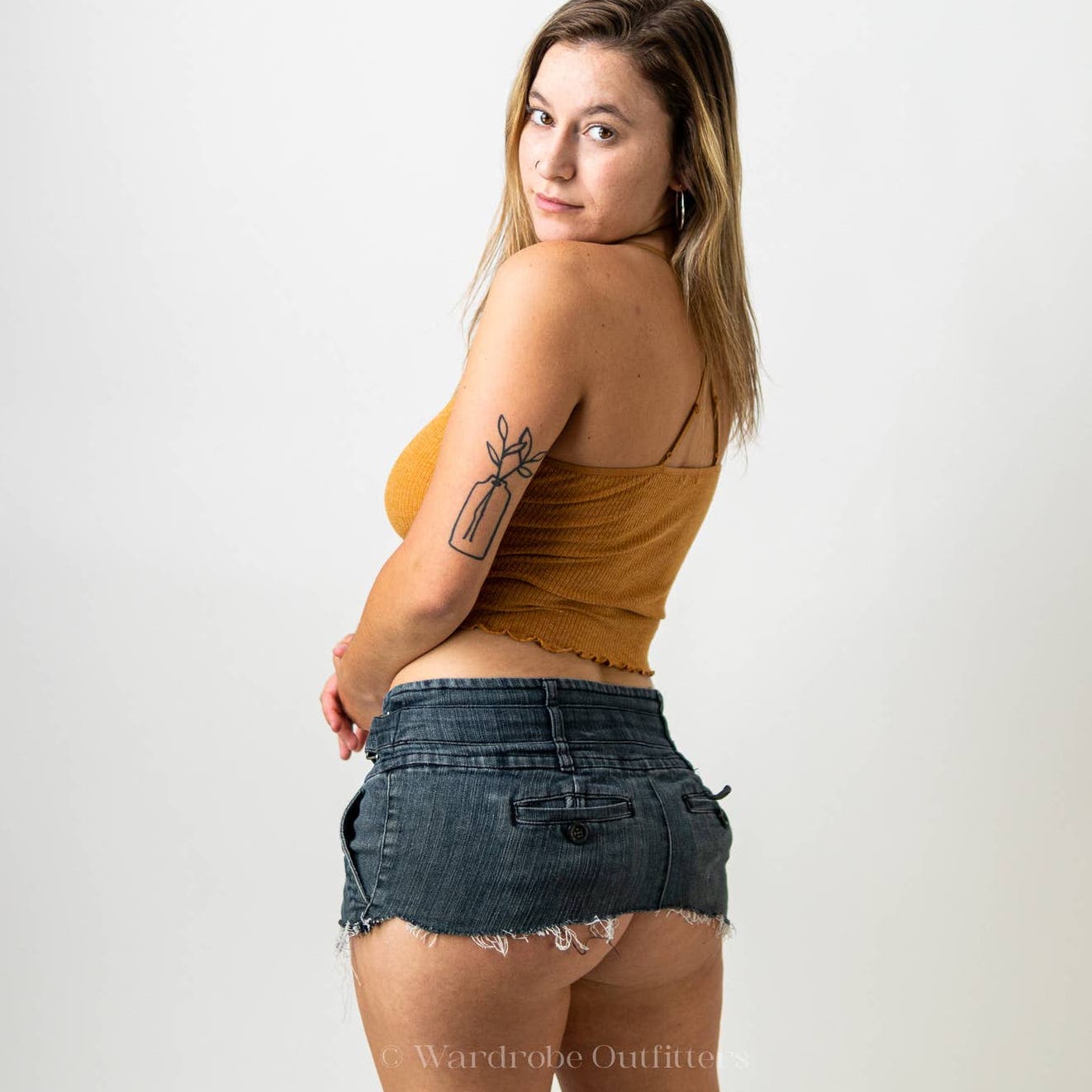 Vintage Y2K Boom Boom Jean Micro Mini Raw Hem Denim Skirt