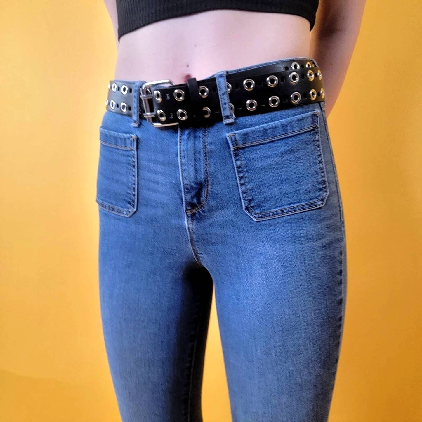 Vintage Y2K Flare low rise wide leg dark wash Jeans - 4