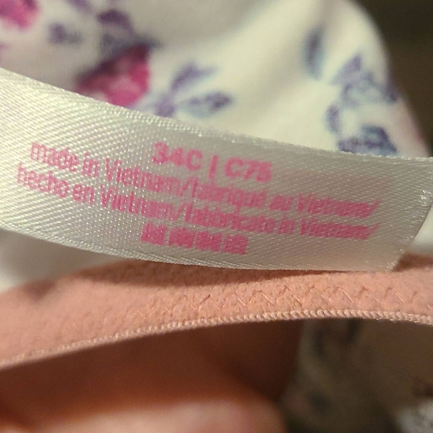 Victoria's Secret Lace Floral Push Up Bra - 34C
