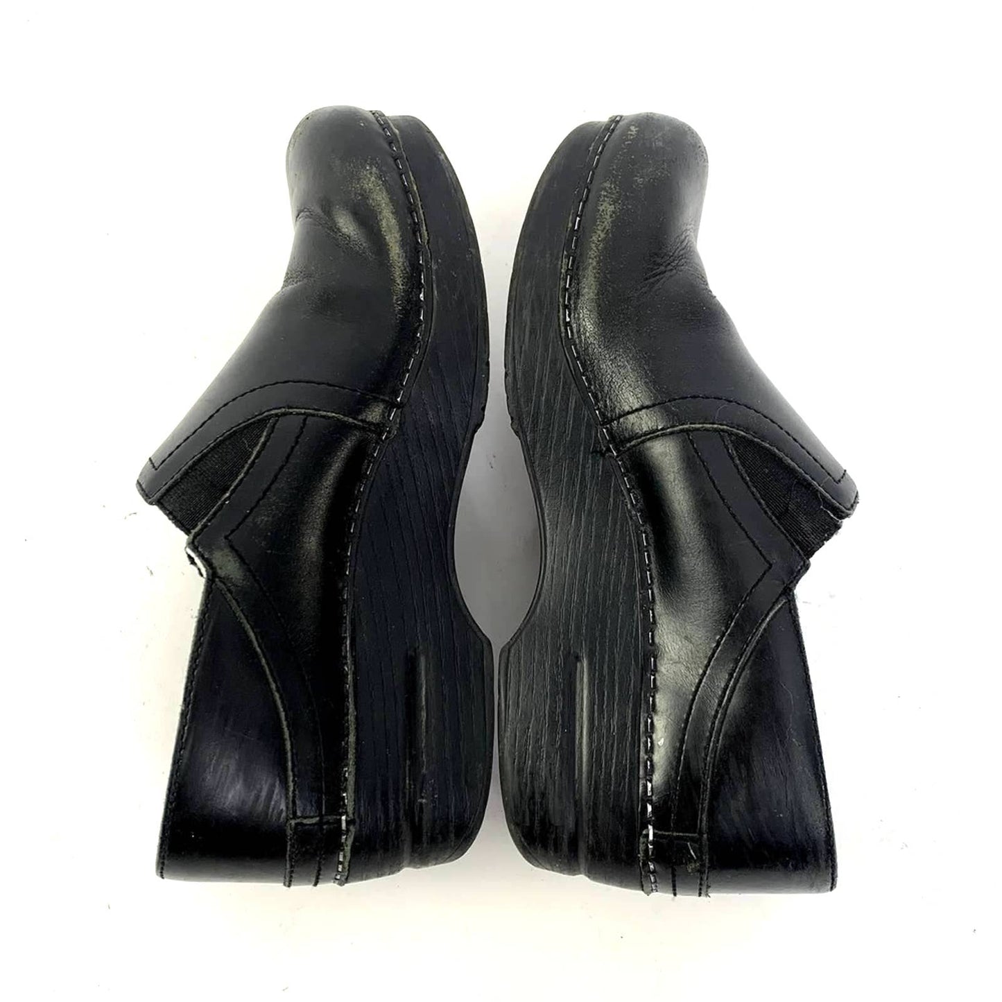 Dansko Pepper Mule Black Cabrio Platform Clogs - 8