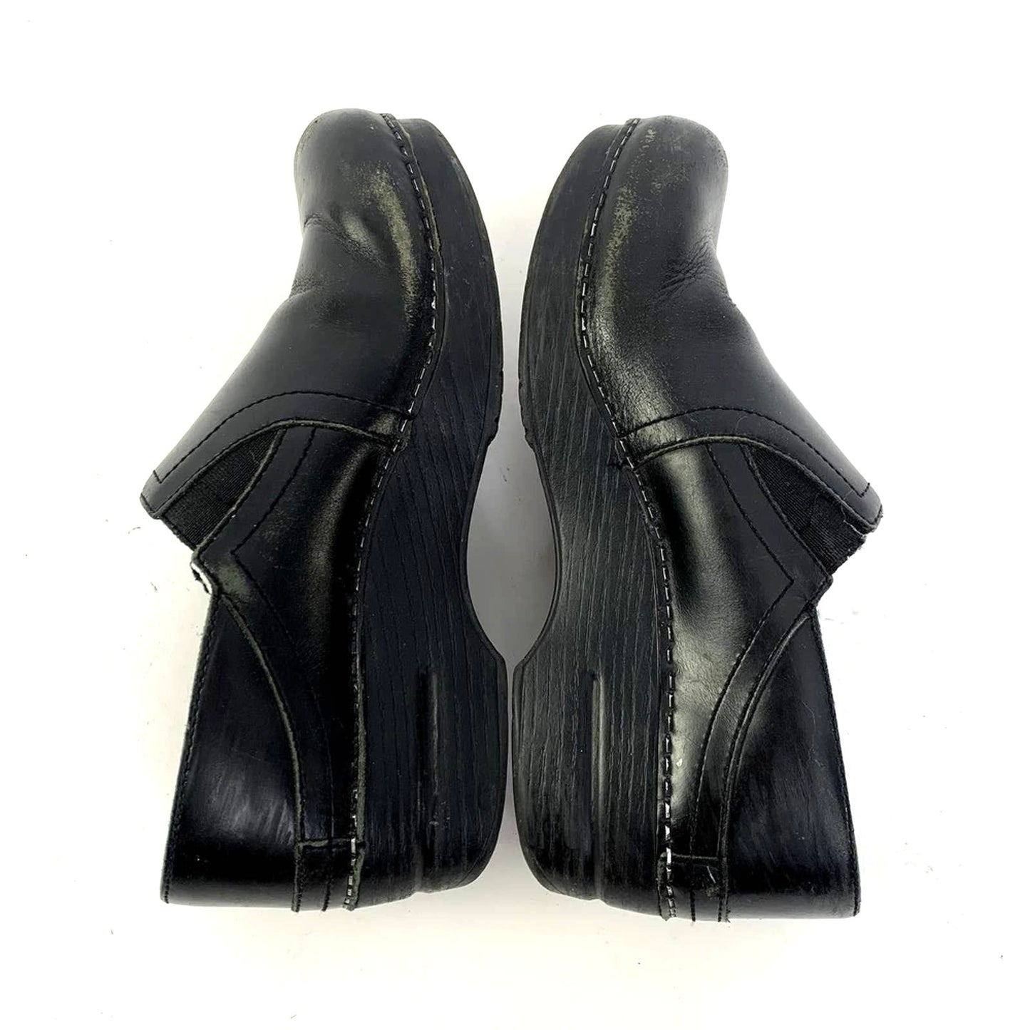 Dansko Pepper Mule Black Cabrio Platform Clogs - 8