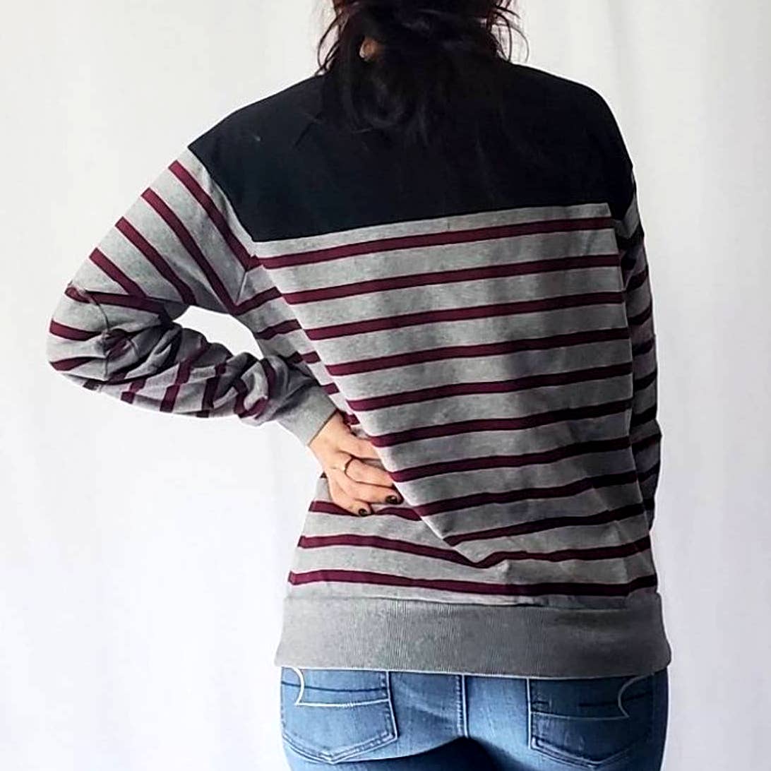 Bossini Striped Colorblock Sweatshirt - M