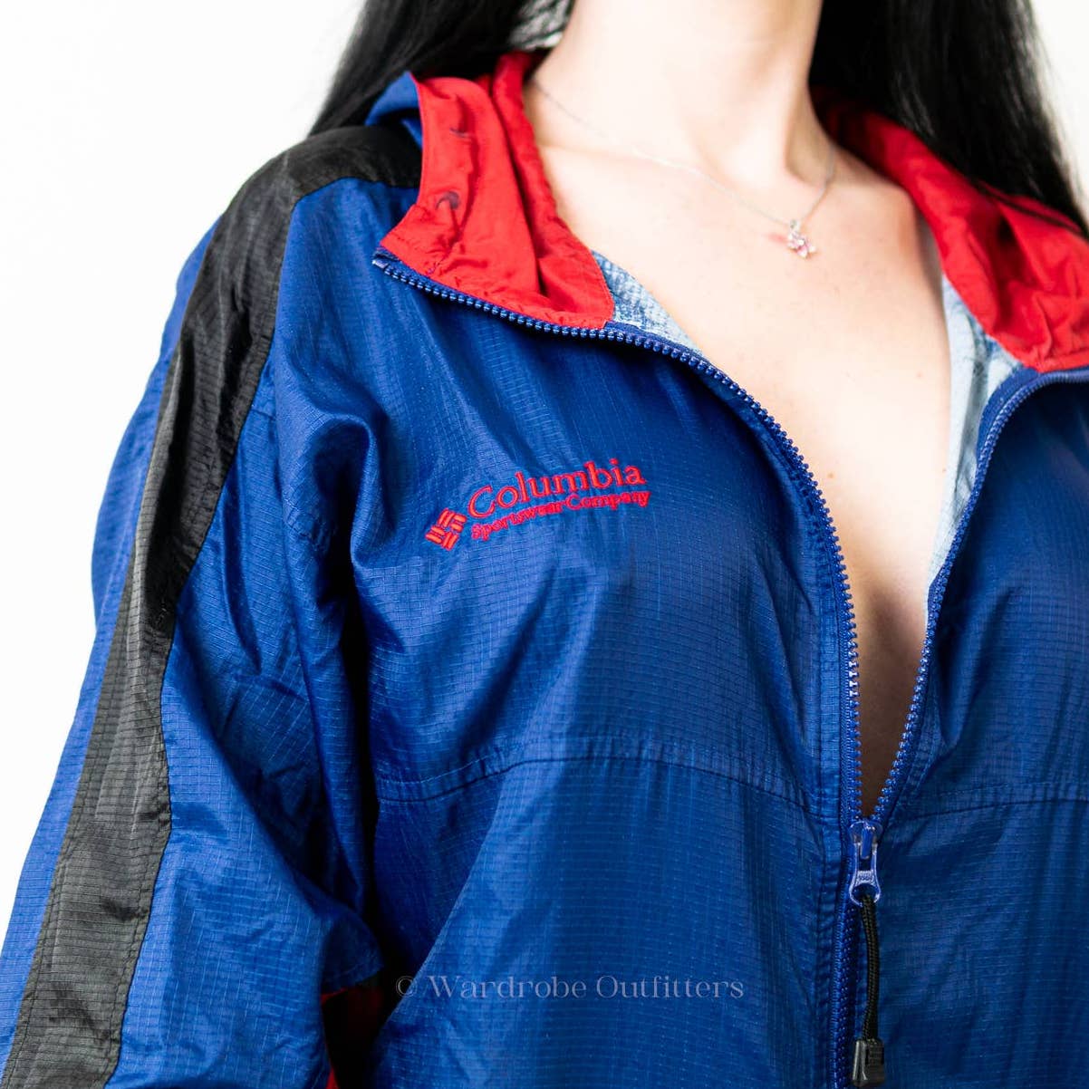 Vintage 90s Columbia Colorblock Windbreaker Track Jacket - S