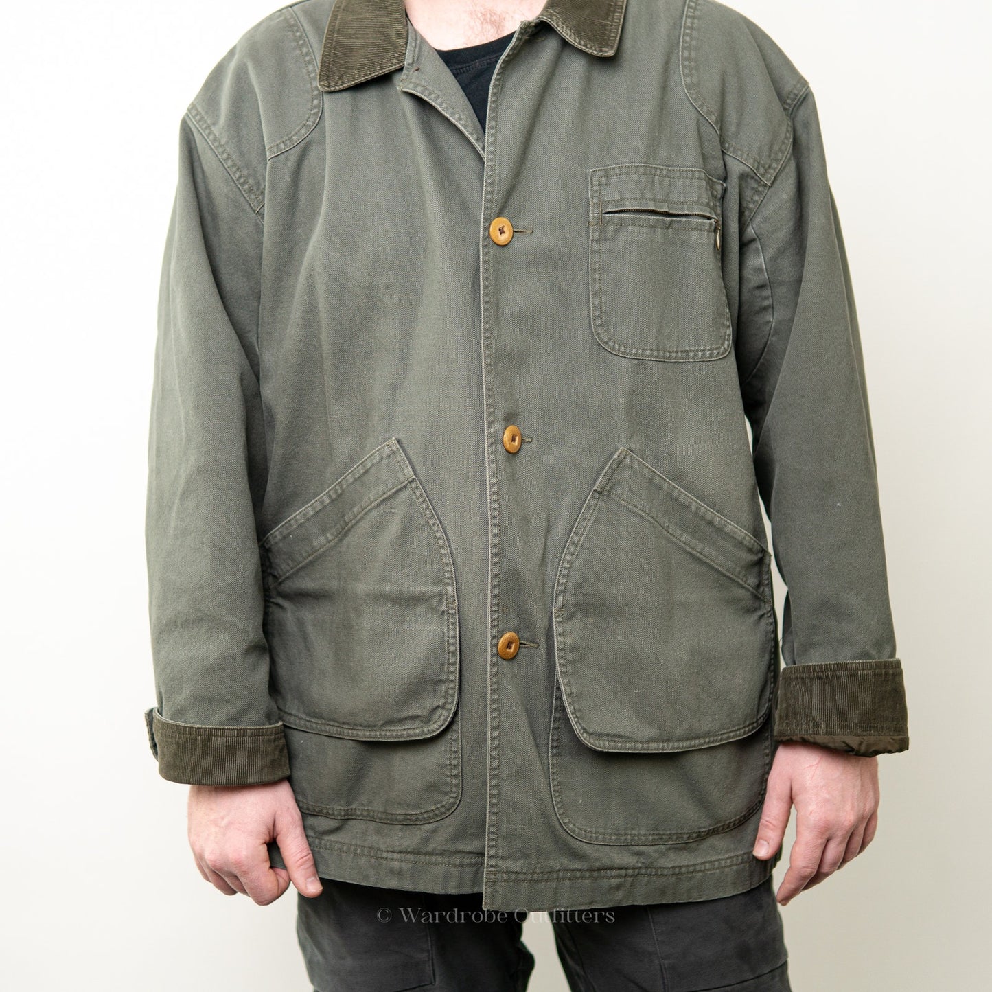 Vintage 90s L.L. Bean Canvas Forest Green Barn Jacket - XL