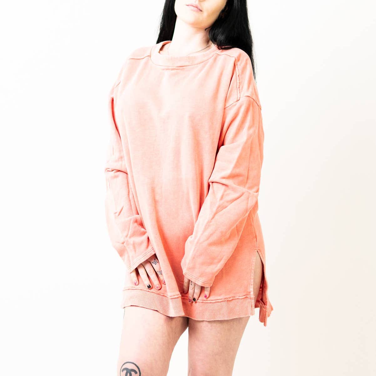 Anthropologie Pilcro Salmon Pink Long Sleeve Sweater Dress