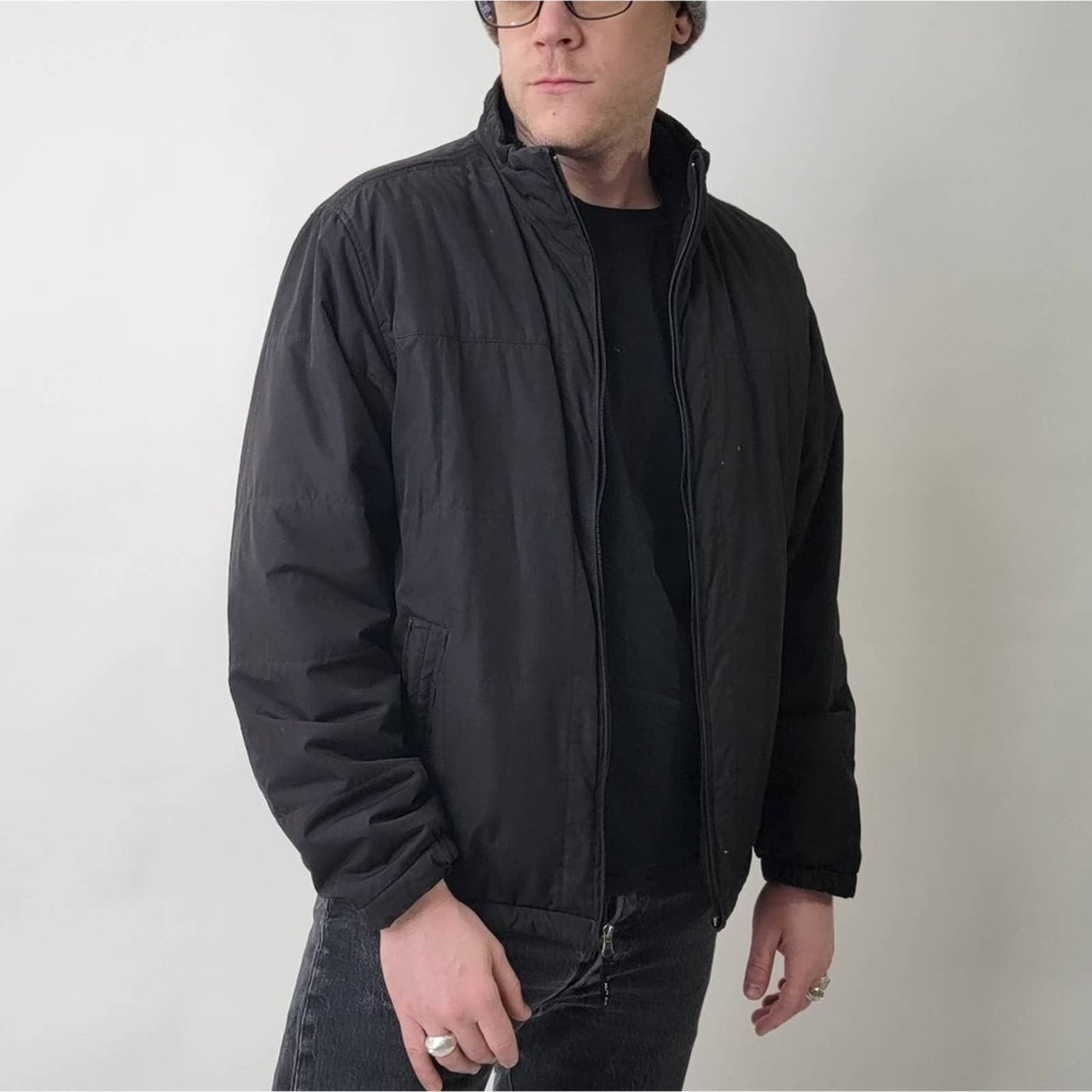Nautica Black Sherpa Lined Jacket - M